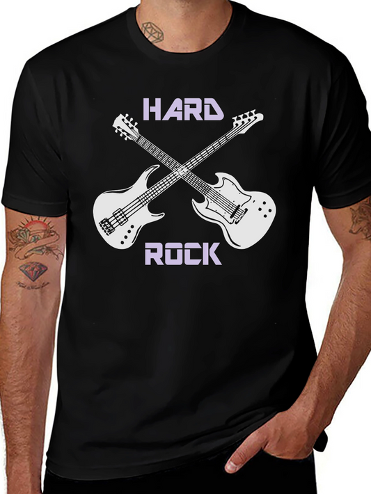 Hard Rock T-Shirt with Guitar Graphic