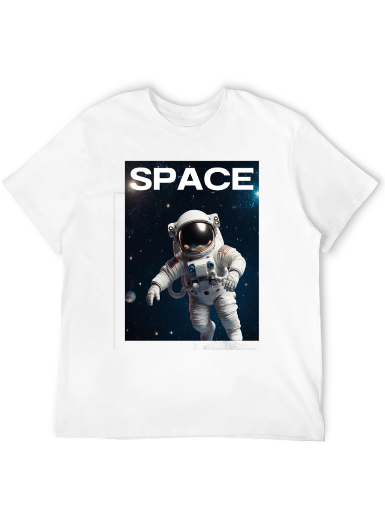 Space Astronaut Graphic T-Shirt - Black Cotton Tee