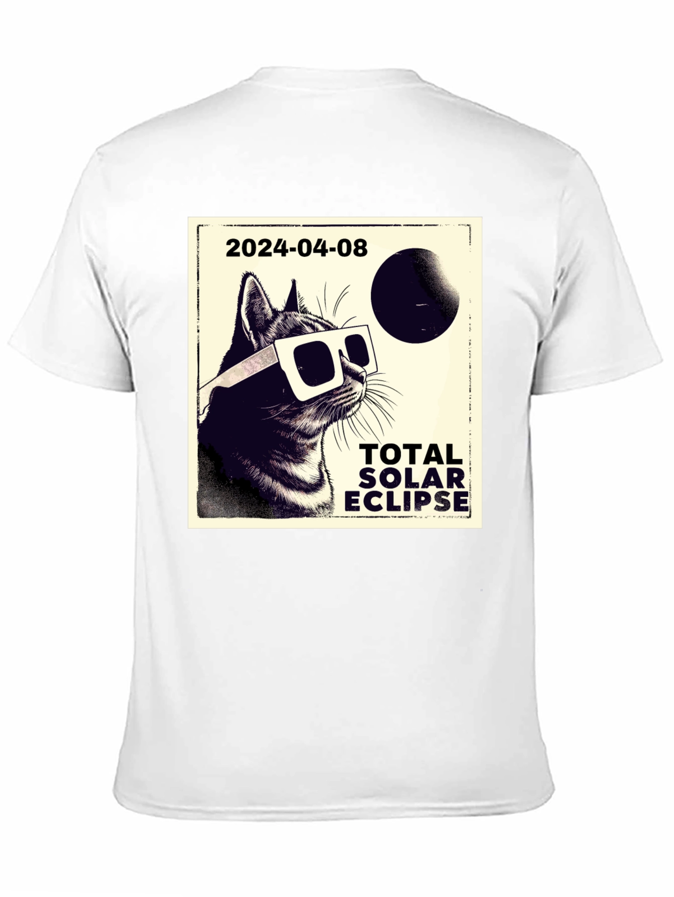 Total Solar Eclipse Cat T-Shirt - April 8 2024