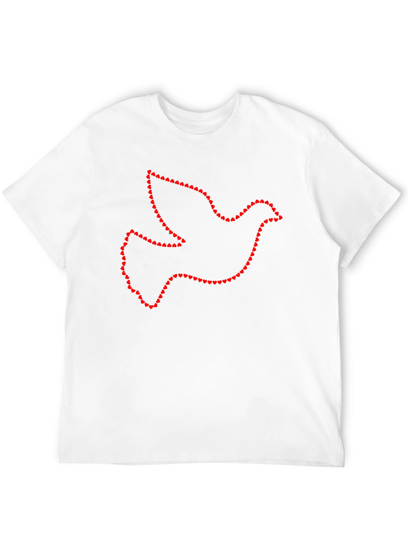 Dove Heart Outline Black T-Shirt