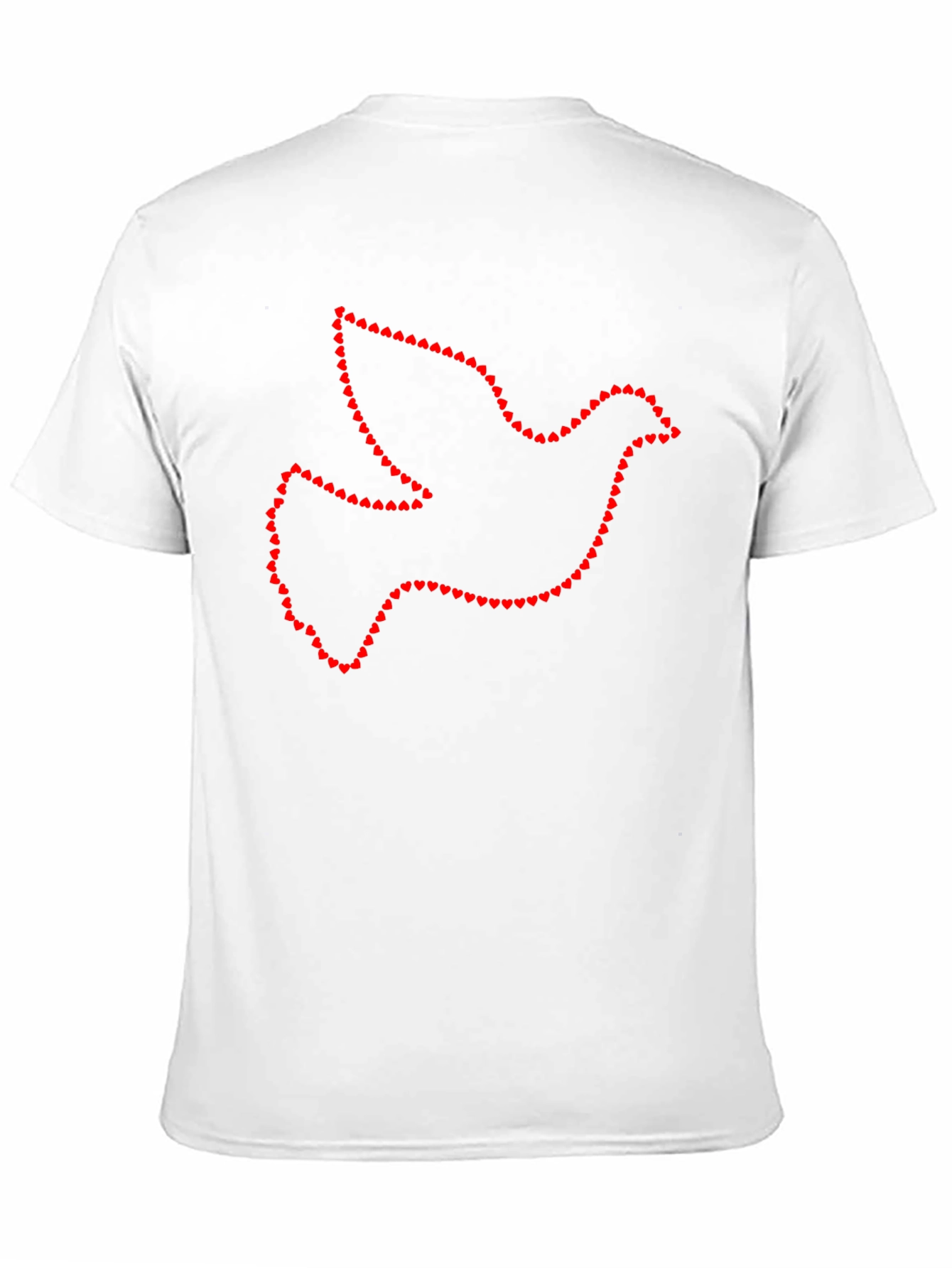 Dove Heart Outline Black T-Shirt