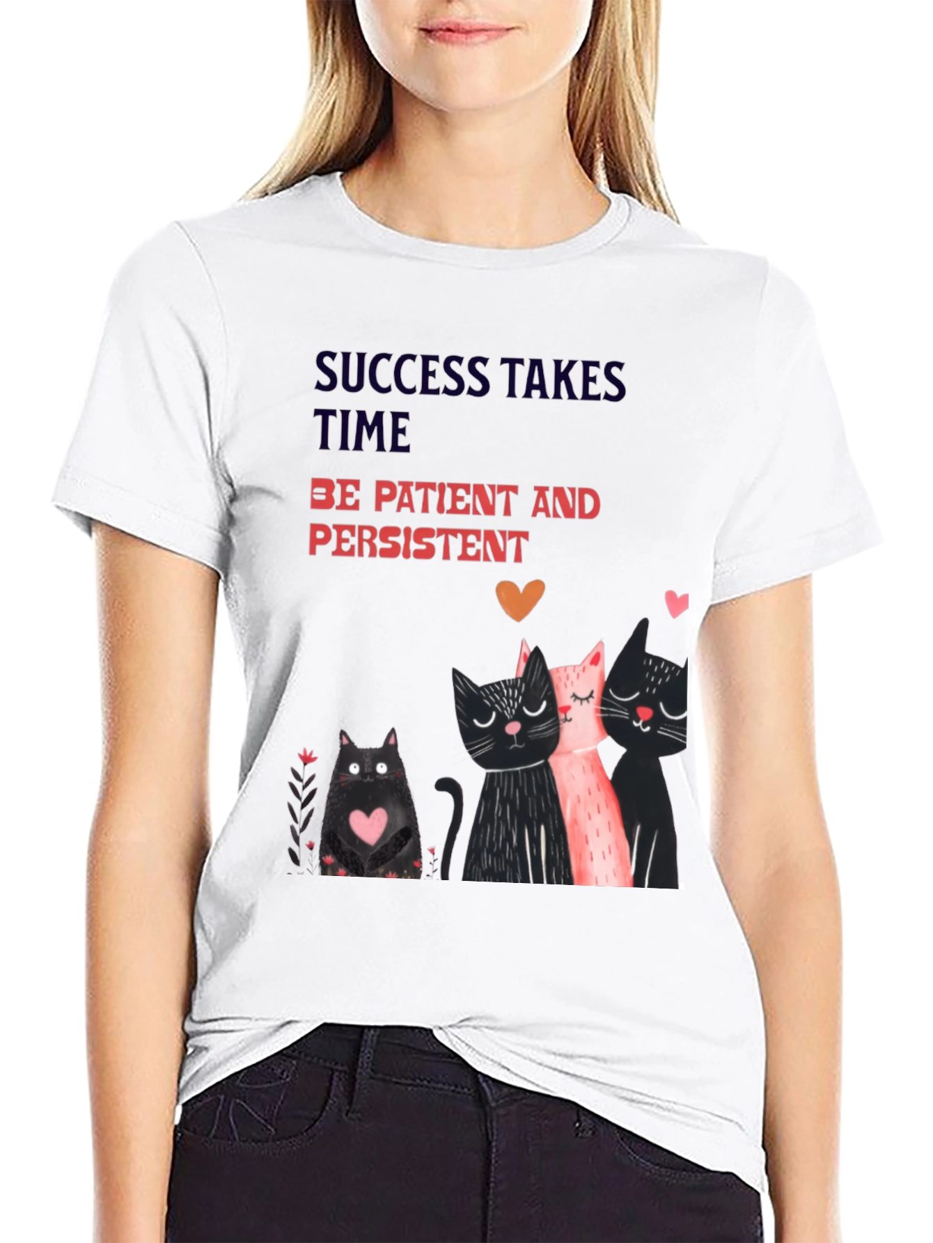 Cats & Motivation T-Shirt - Success Takes Time