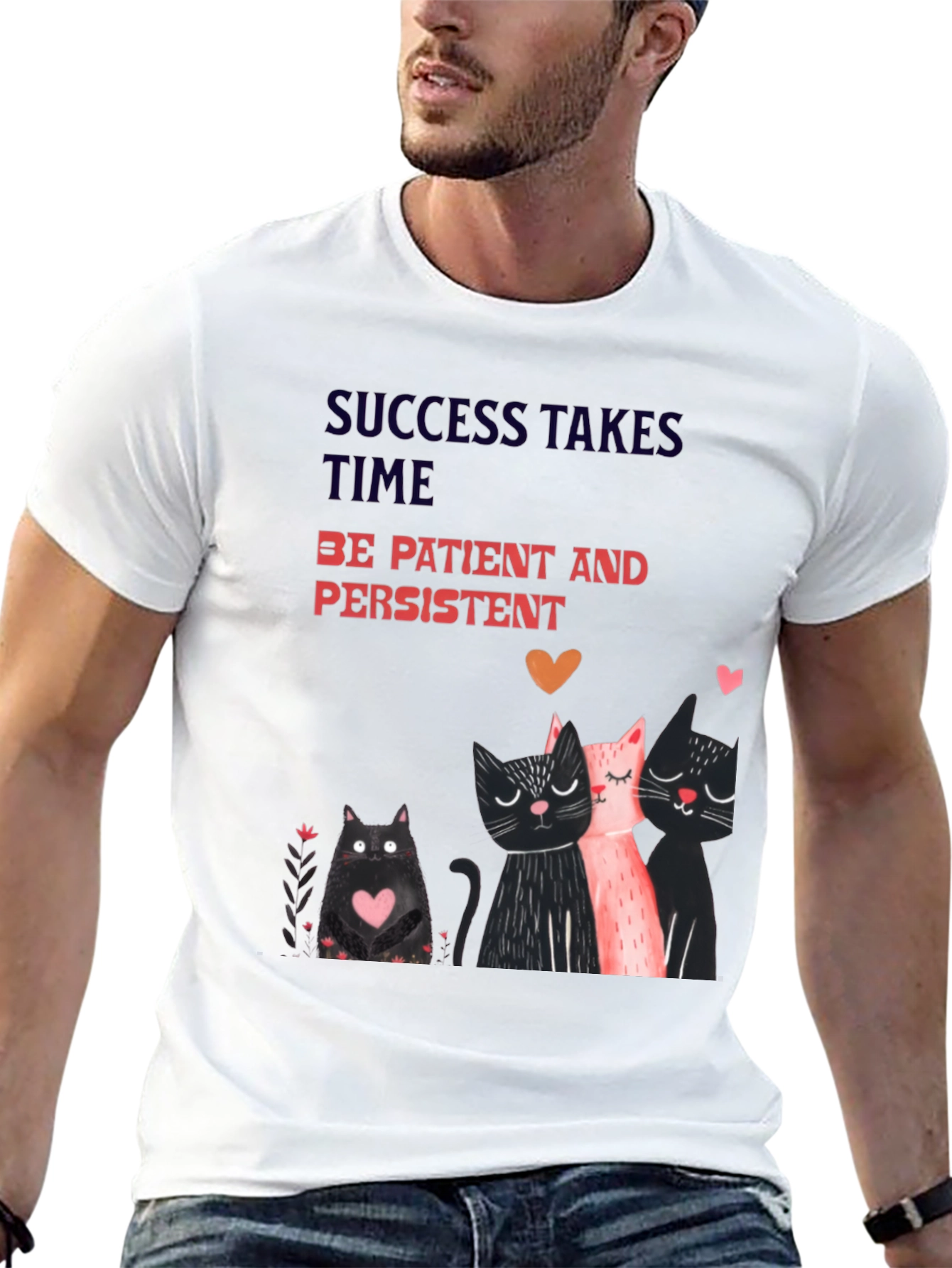 Cats & Motivation T-Shirt - Success Takes Time