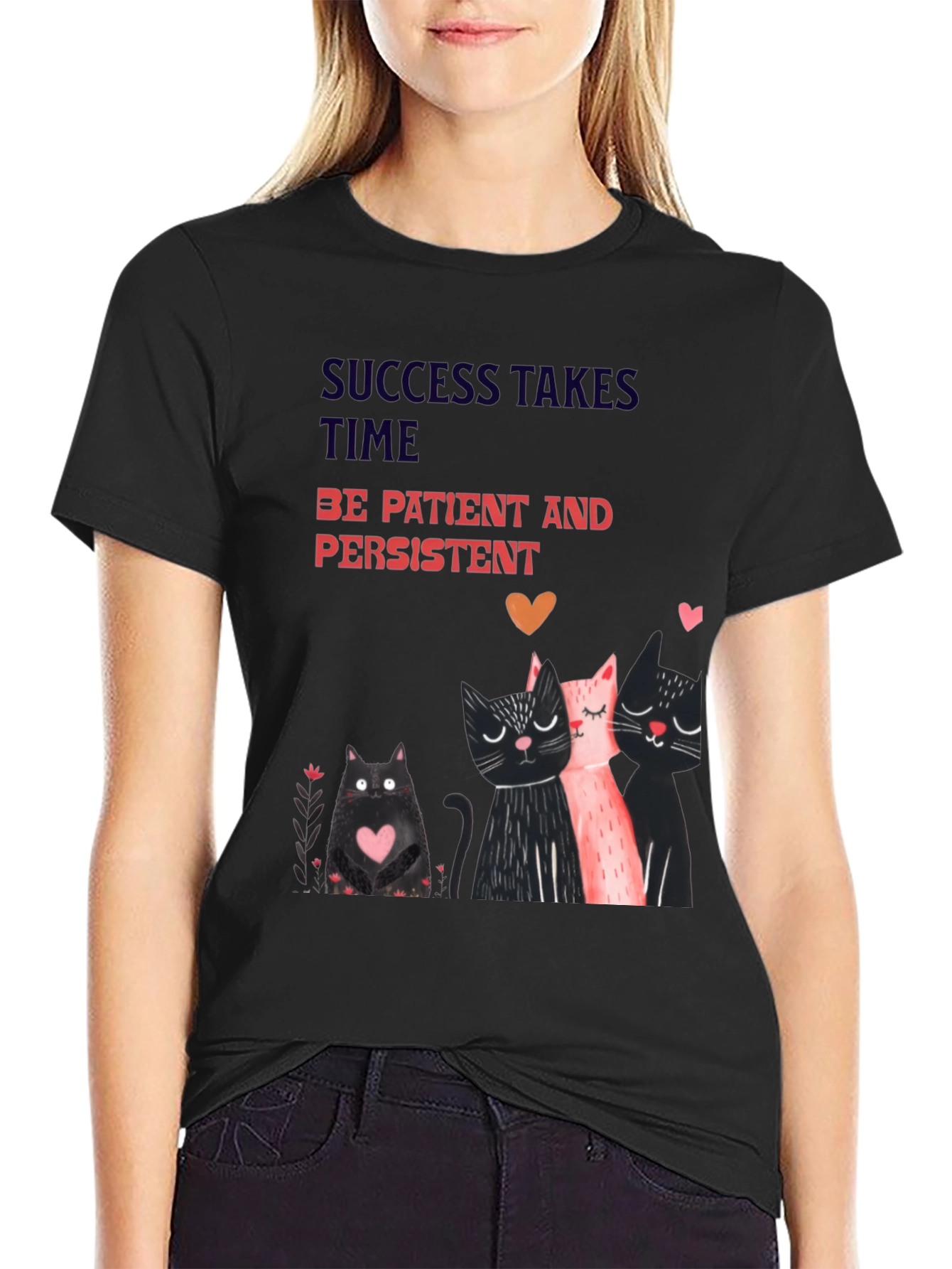 Cats & Motivation T-Shirt - Success Takes Time