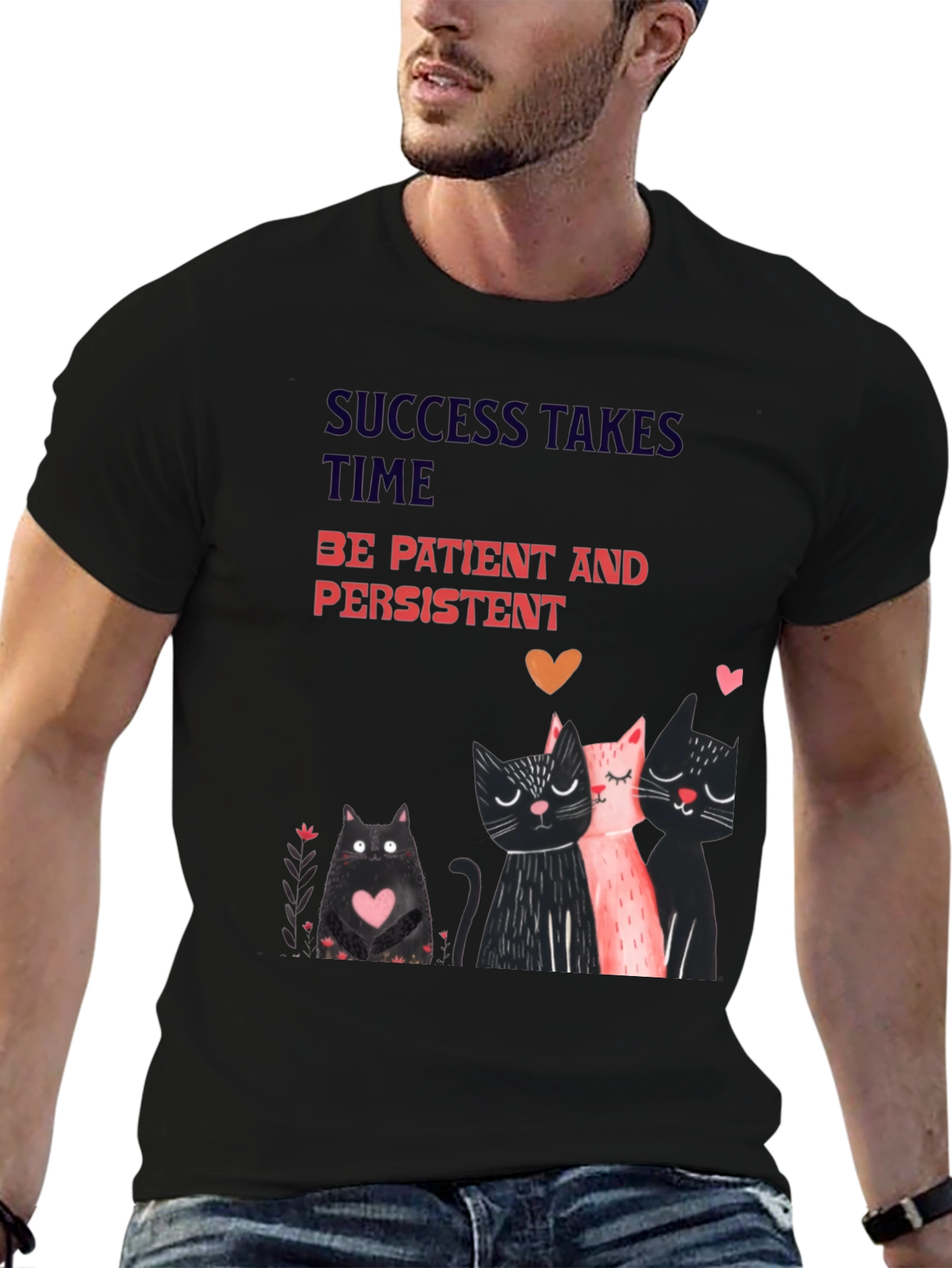 Cats & Motivation T-Shirt - Success Takes Time