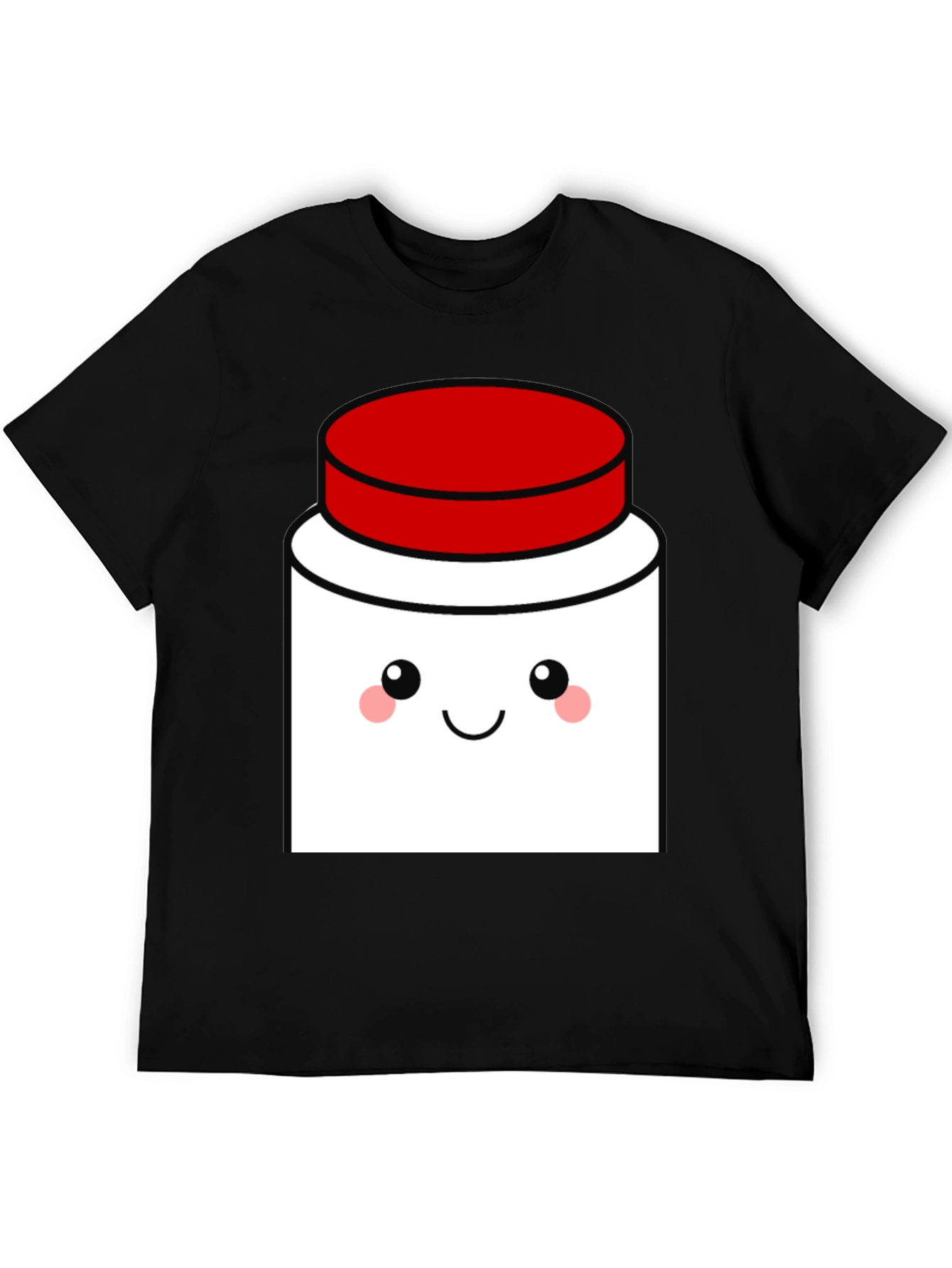 Cute Kawaii Jar T-Shirt - Black Cotton Blend