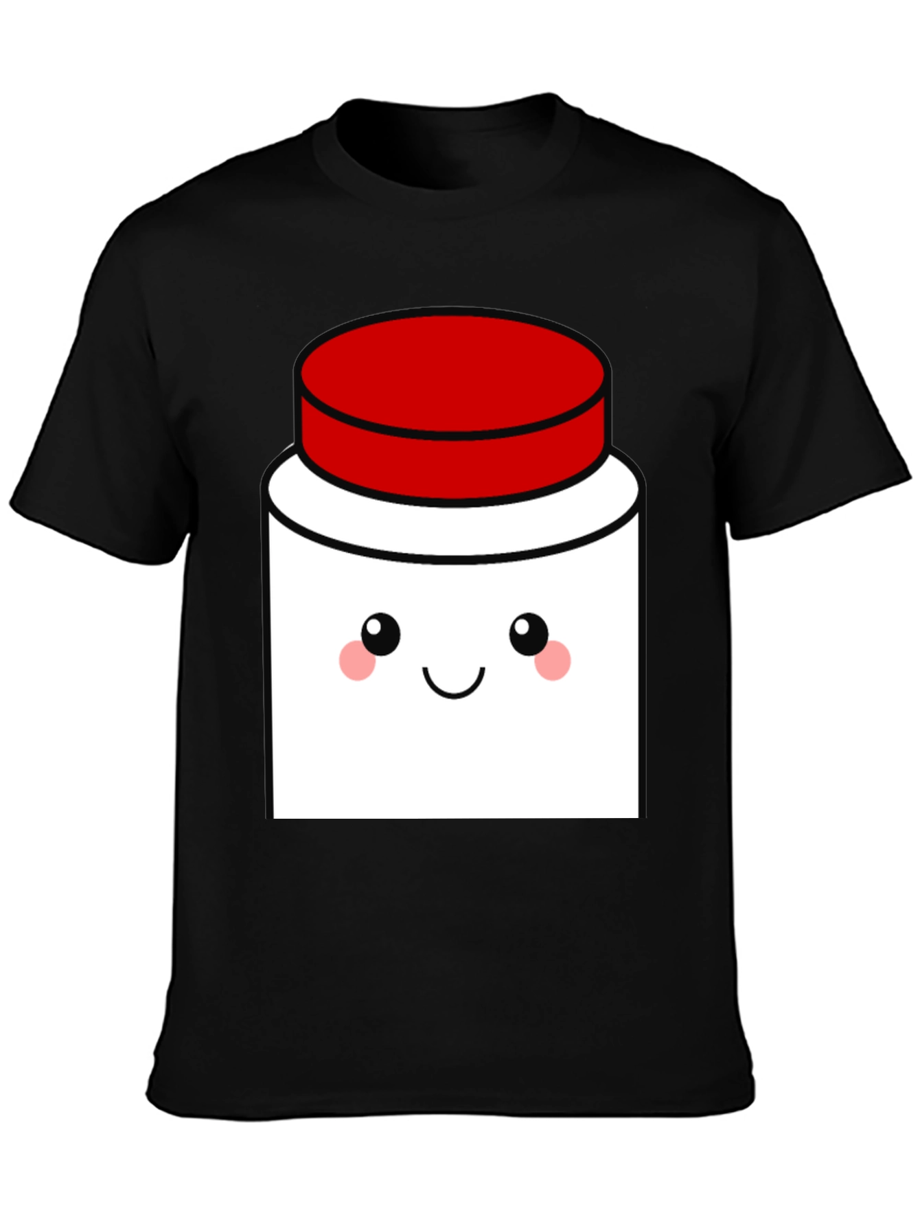 Cute Kawaii Jar T-Shirt - Black Cotton Blend