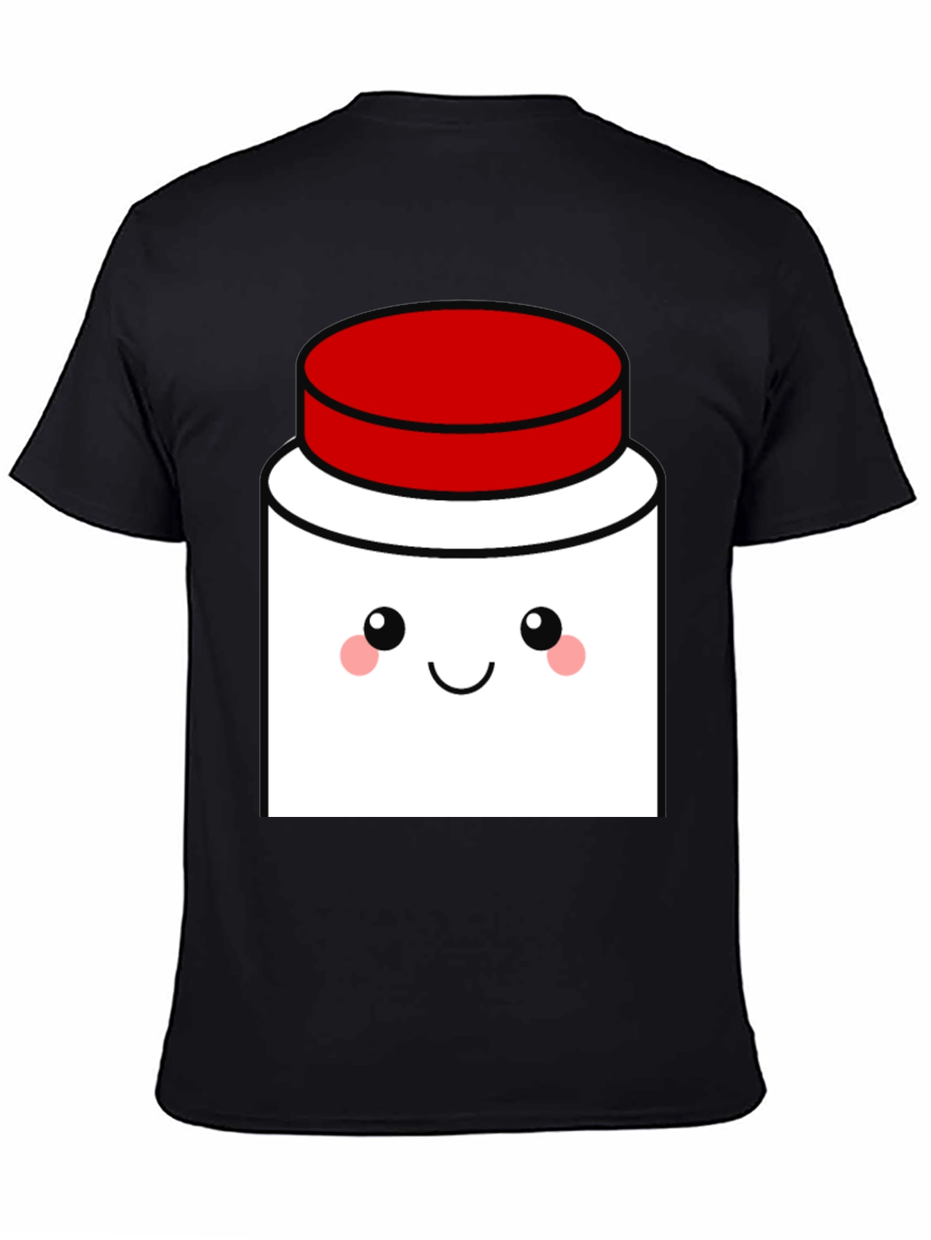 Cute Kawaii Jar T-Shirt - Black Cotton Blend