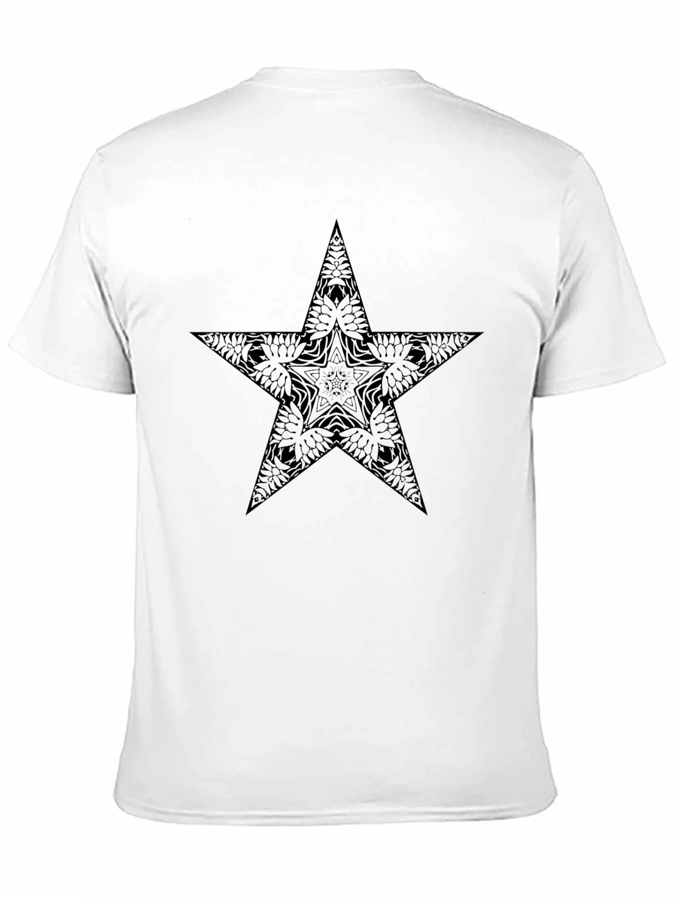 Black T-Shirt with Star Mandala Graphic