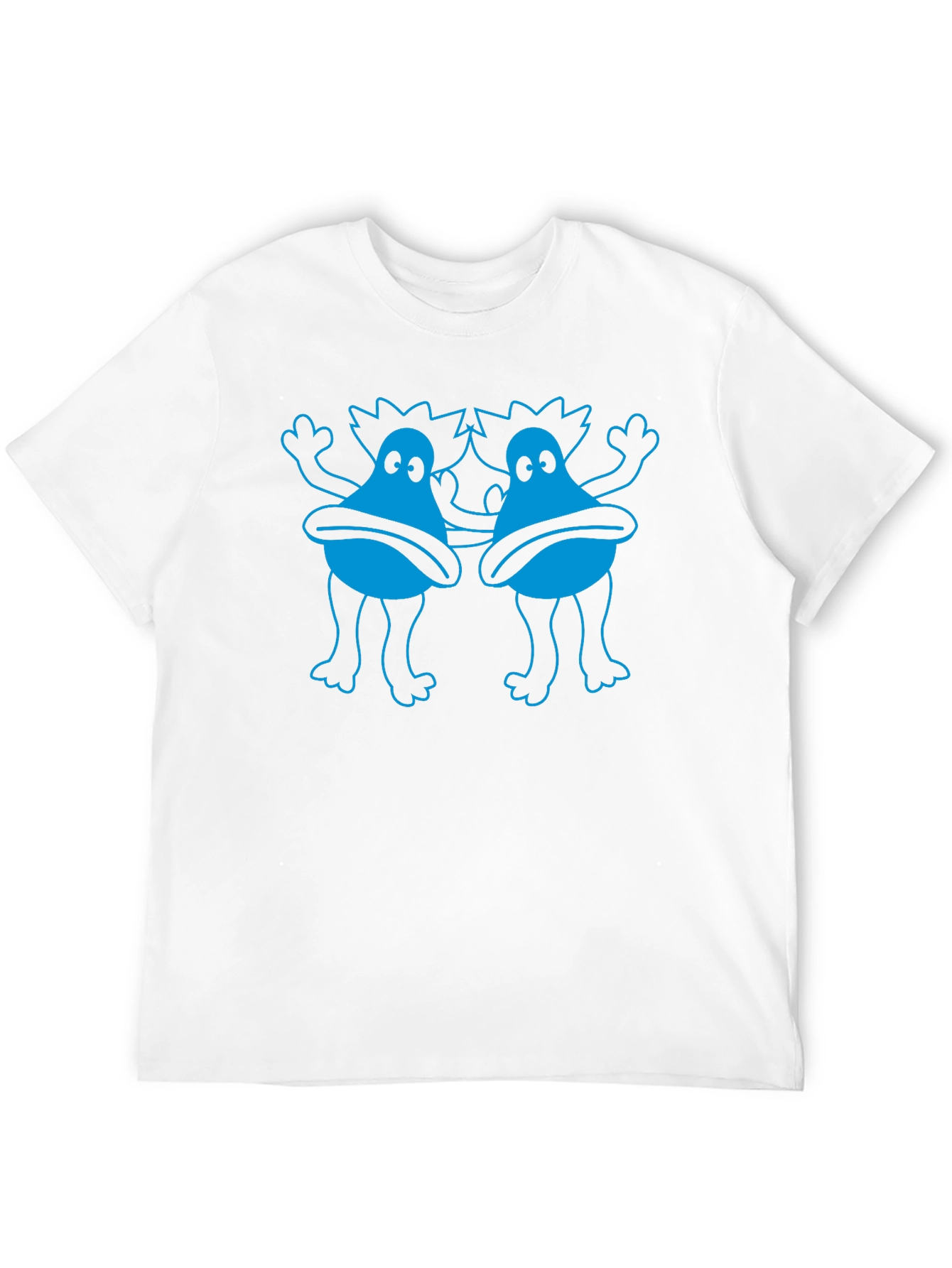 Funky Blue Monster Graphic Black T-Shirt
