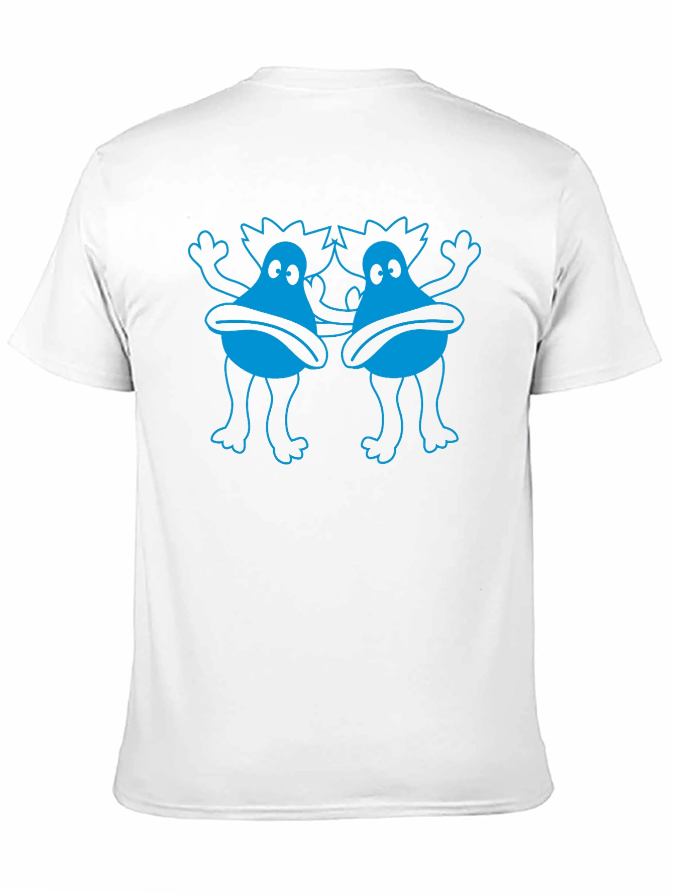 Funky Blue Monster Graphic Black T-Shirt