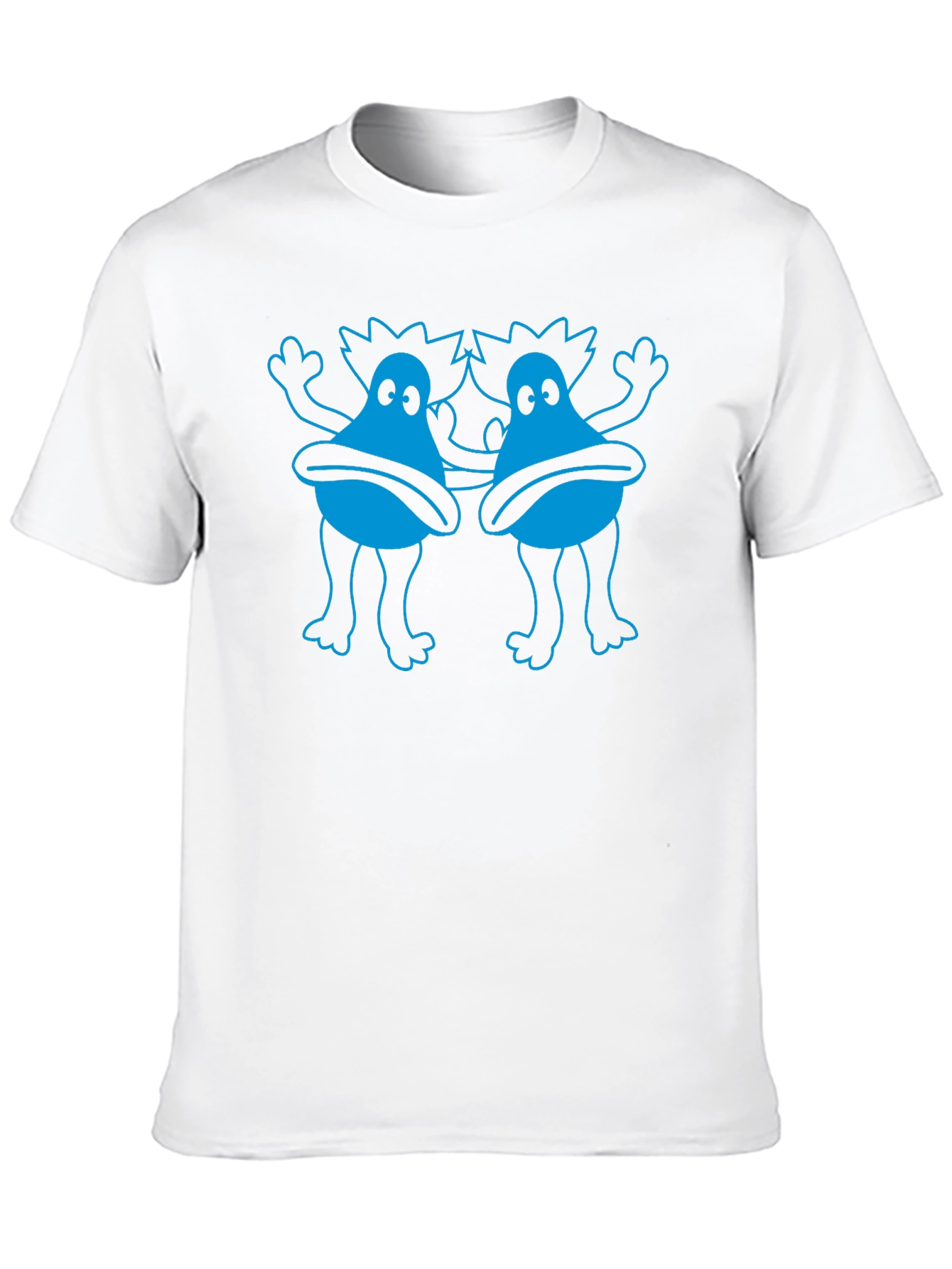 Funky Blue Monster Graphic Black T-Shirt