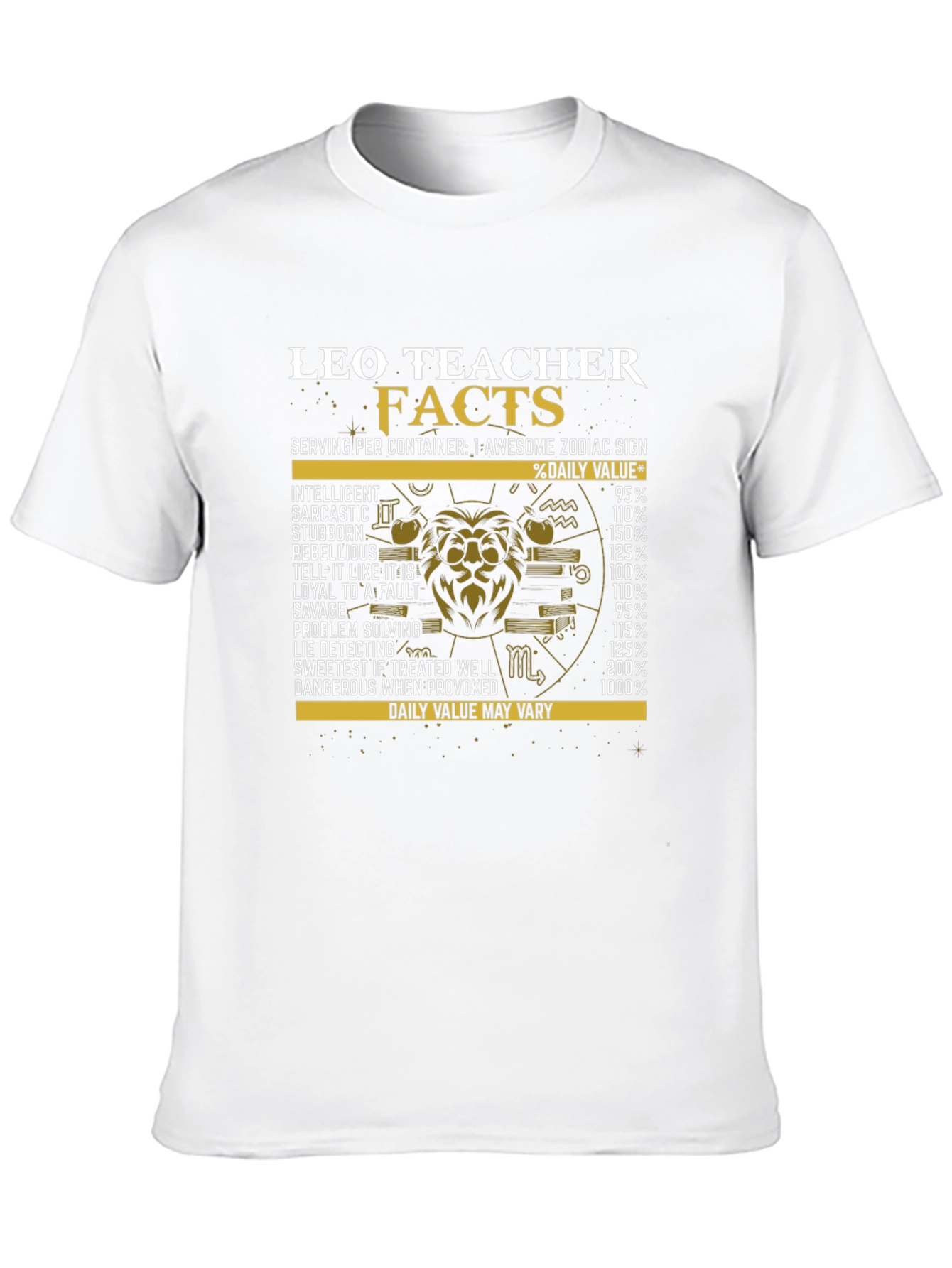 Leo Teacher Facts Graphic Tee - Zodiac Sign Shirt
