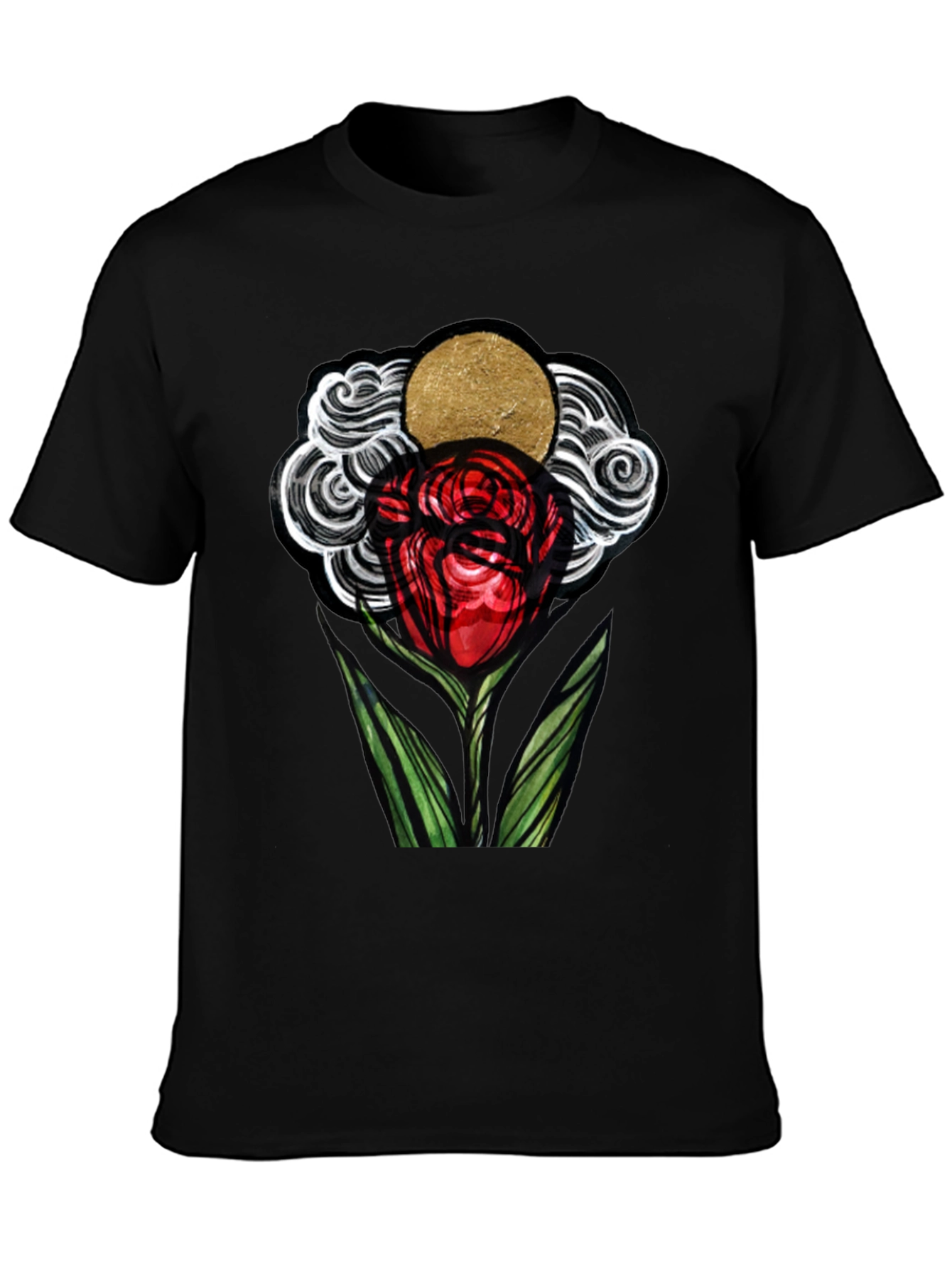 Artistic Rose Graphic T-Shirt