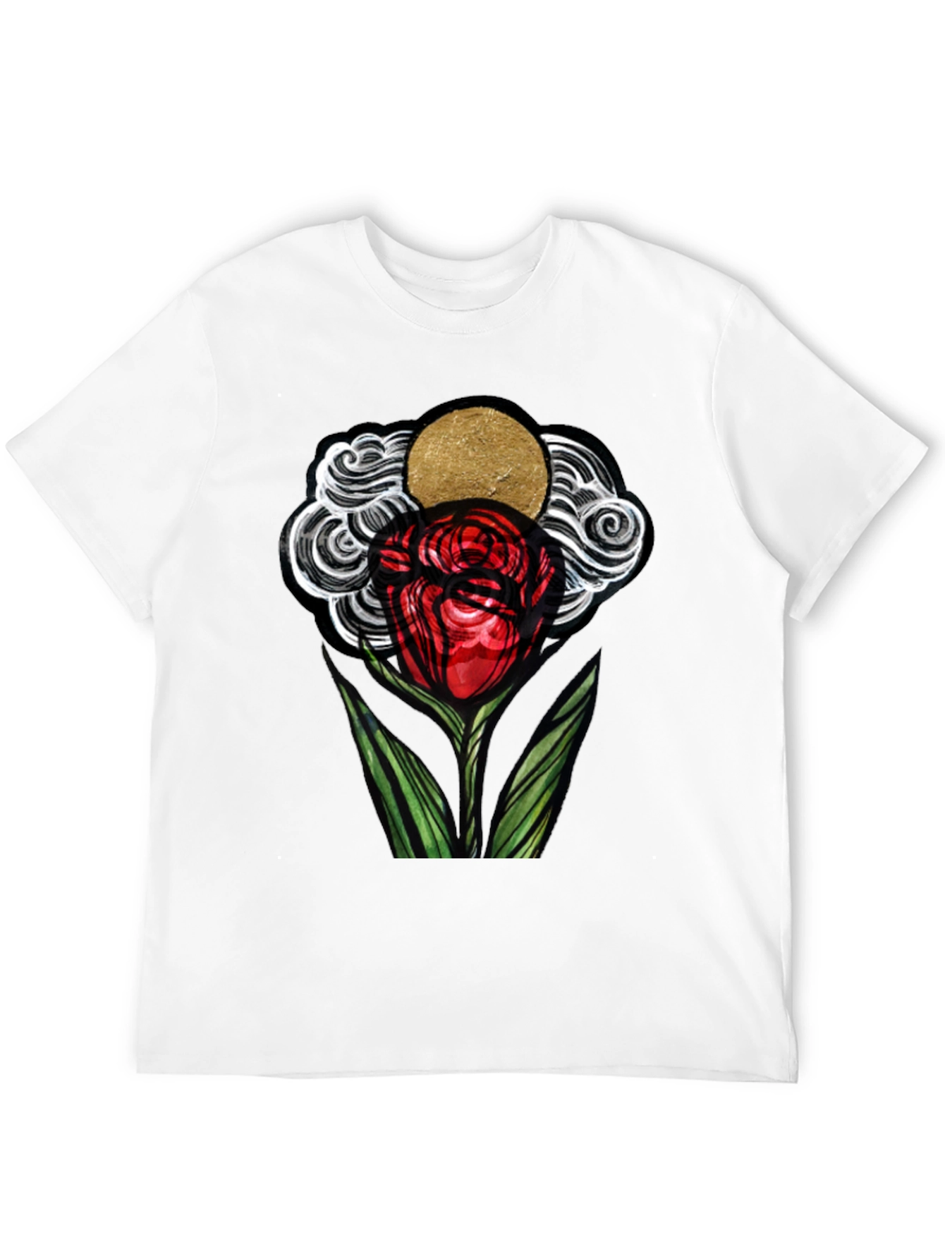 Artistic Rose Graphic T-Shirt