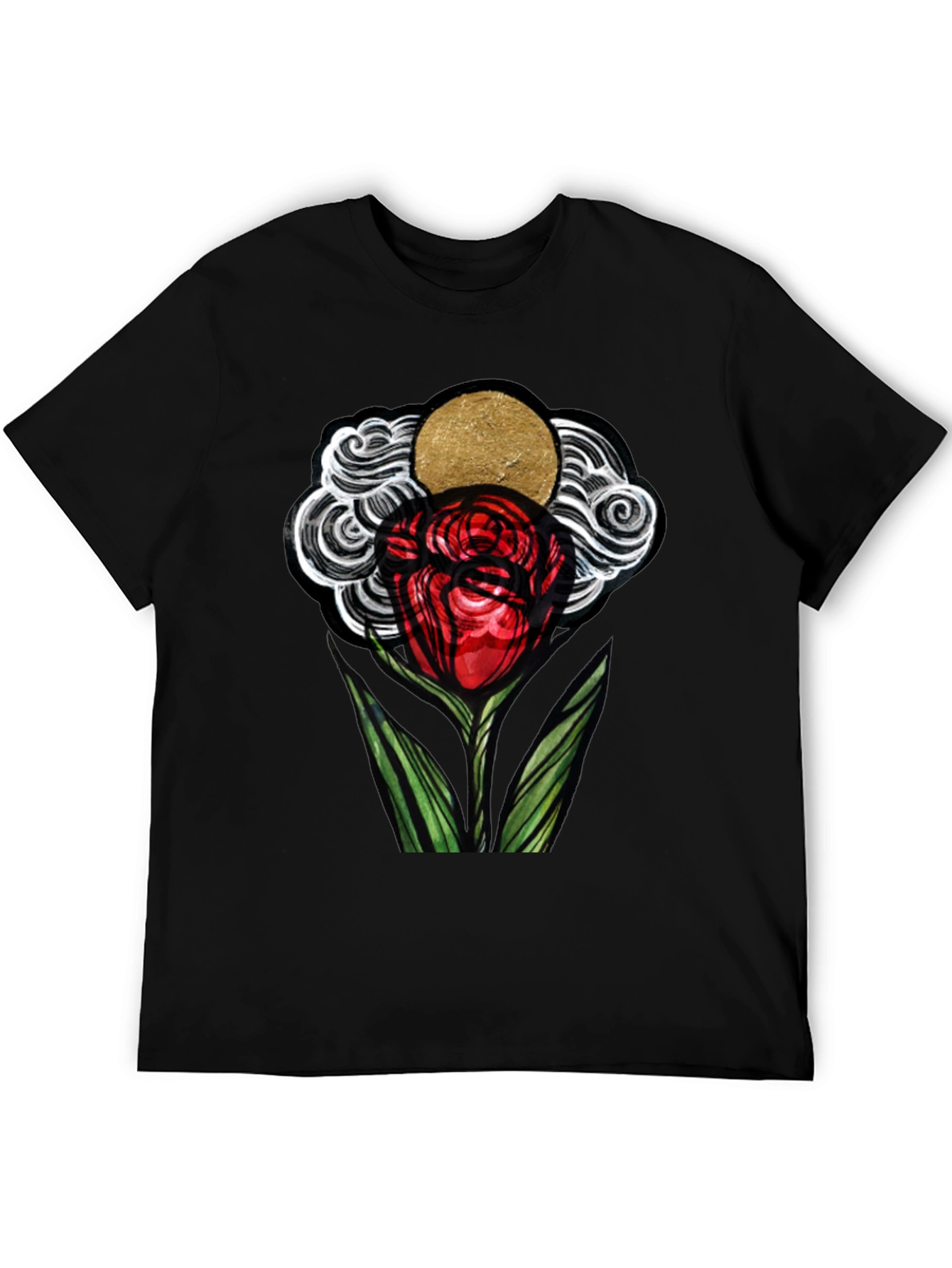 Artistic Rose Graphic T-Shirt
