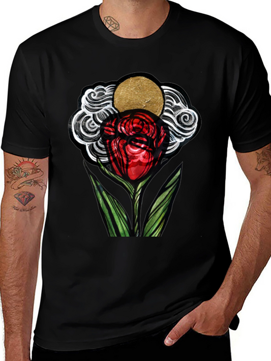 Artistic Rose Graphic T-Shirt