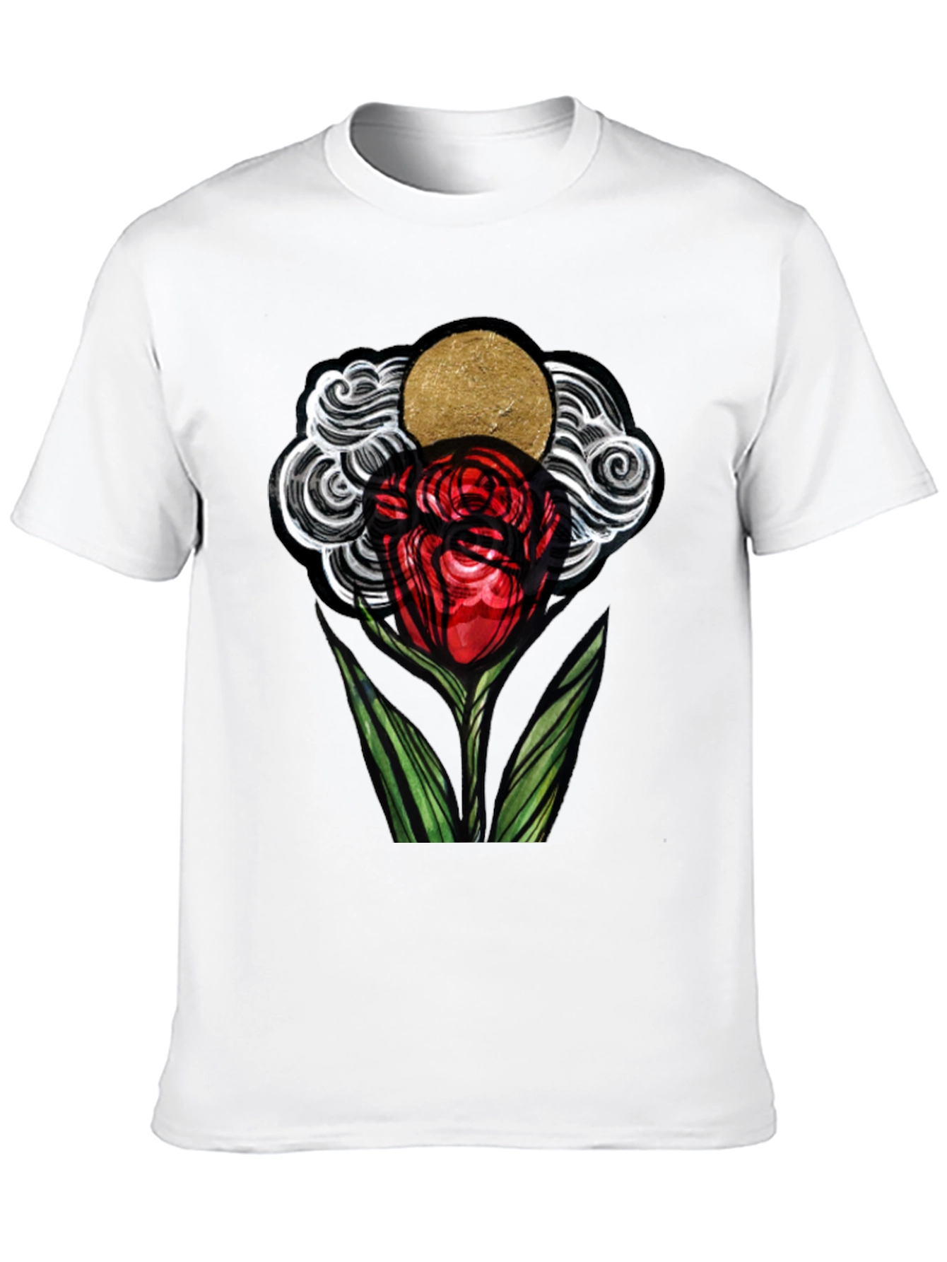Artistic Rose Graphic T-Shirt