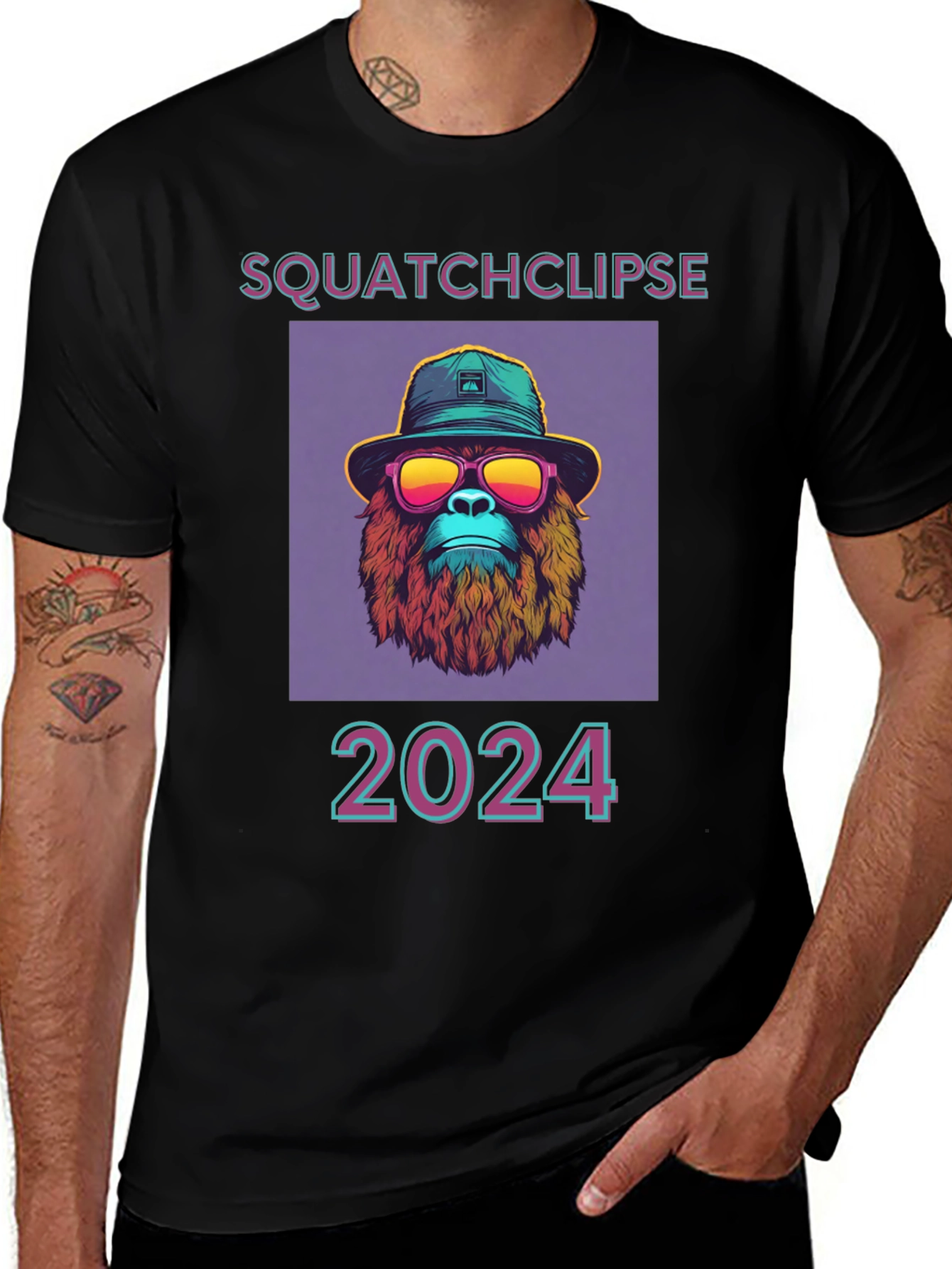 Squatchclipse 2024 T-Shirt - Bigfoot Solar Eclipse Tee