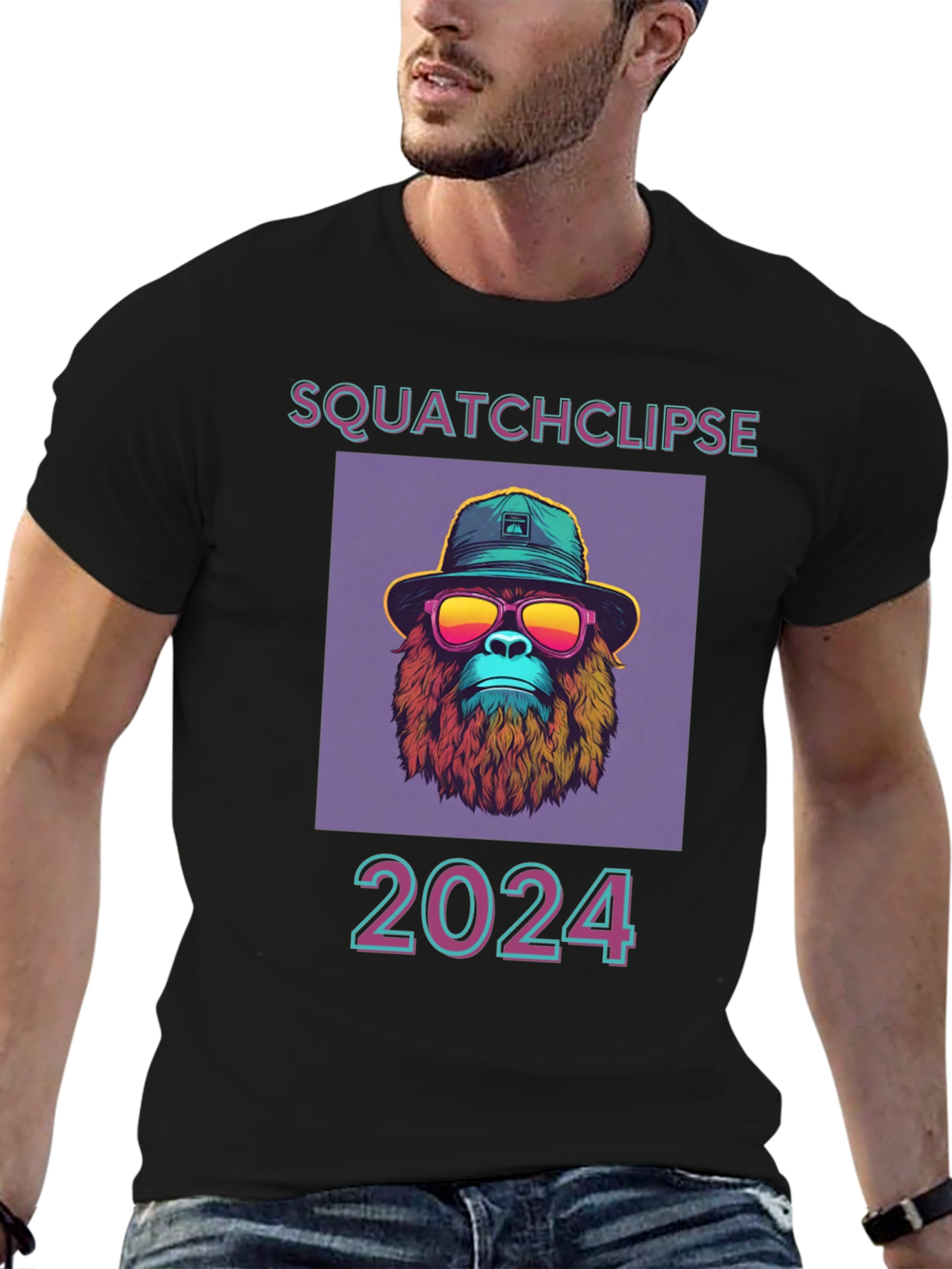 Squatchclipse 2024 T-Shirt - Bigfoot Solar Eclipse Tee
