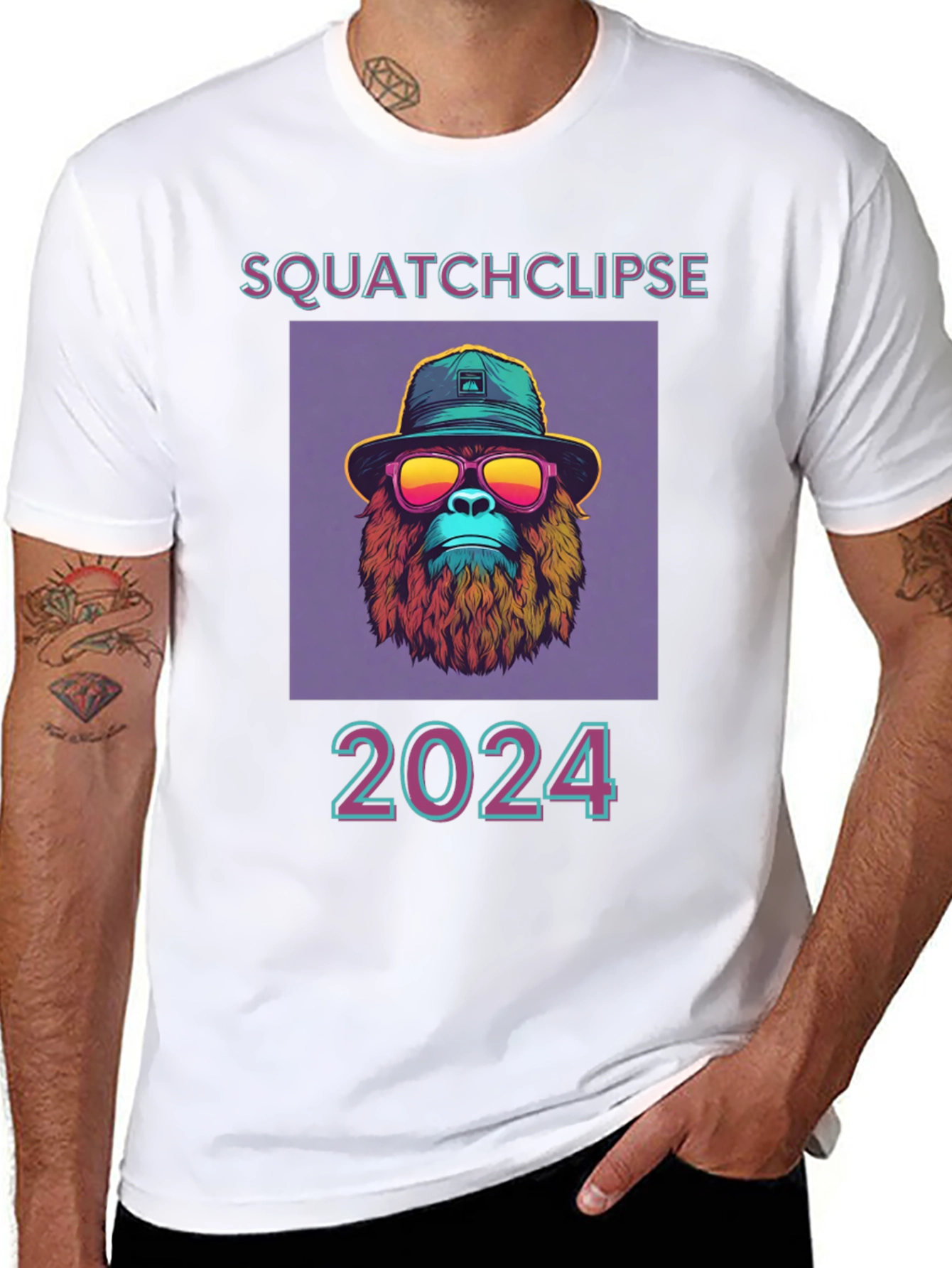 Squatchclipse 2024 T-Shirt - Bigfoot Solar Eclipse Tee