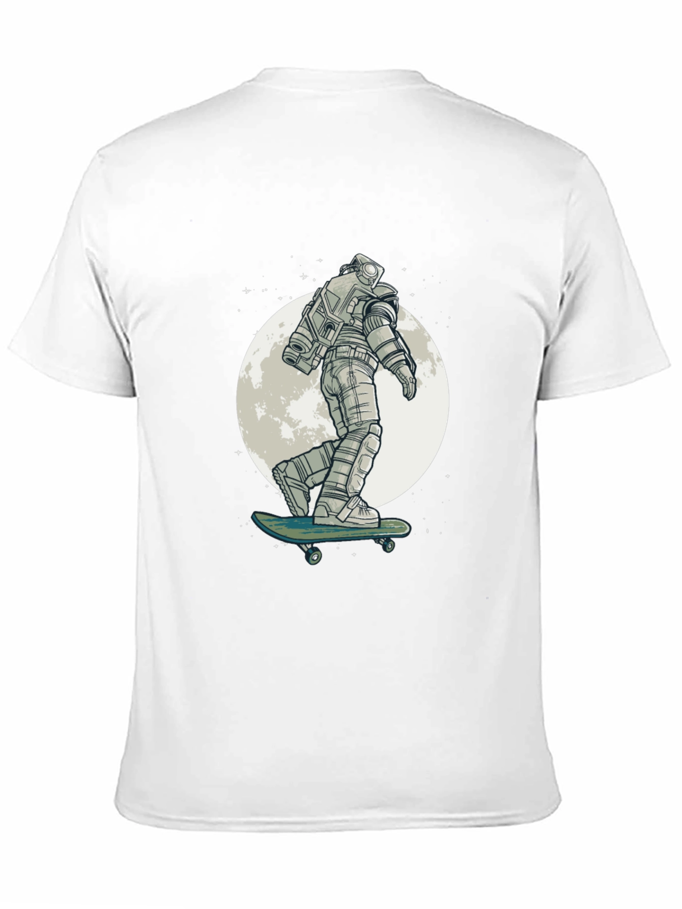 Astronaut Skateboard Graphic Tee - Black Cotton T-Shirt