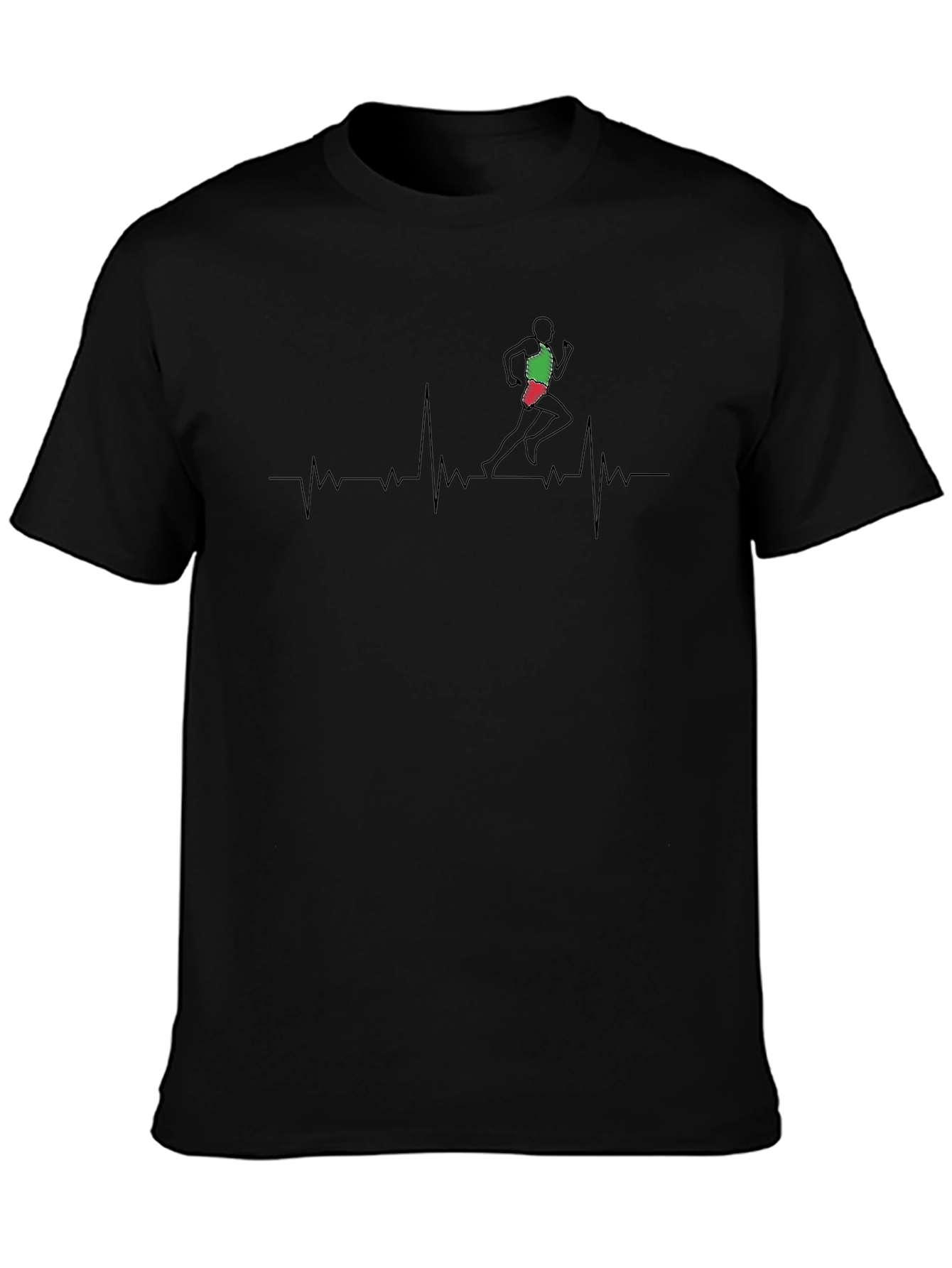 Runner Heartbeat Graphic Tee - Black