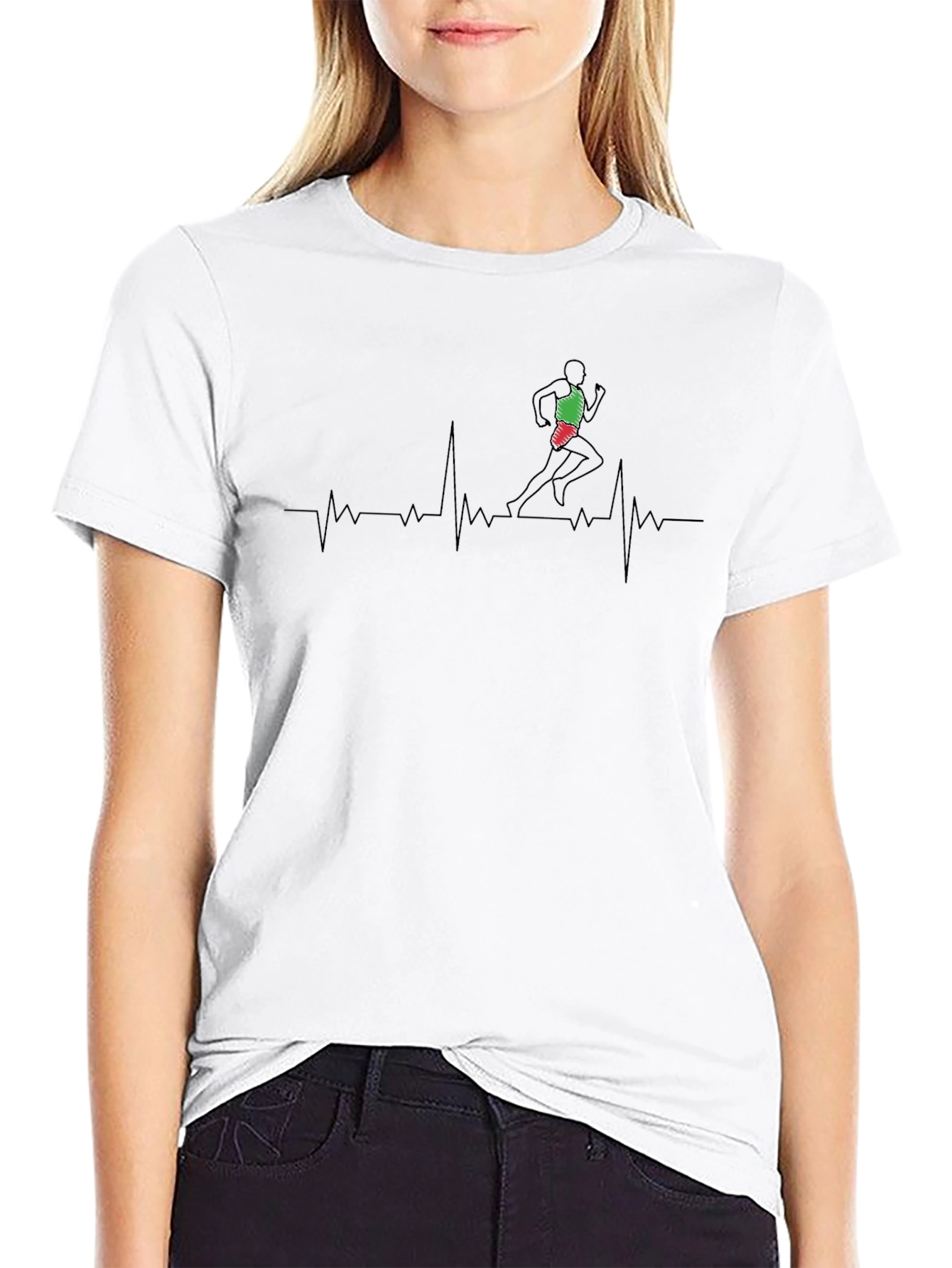 Runner Heartbeat Graphic Tee - Black