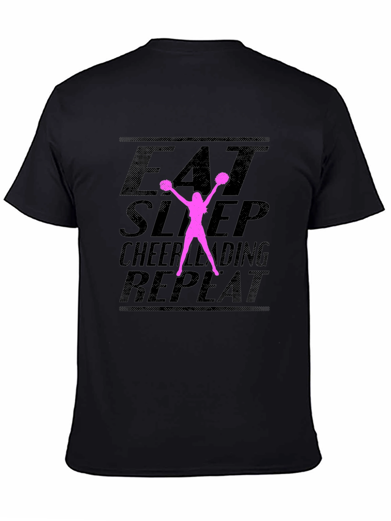 Eat Sleep Cheerleading Repeat Black T-Shirt