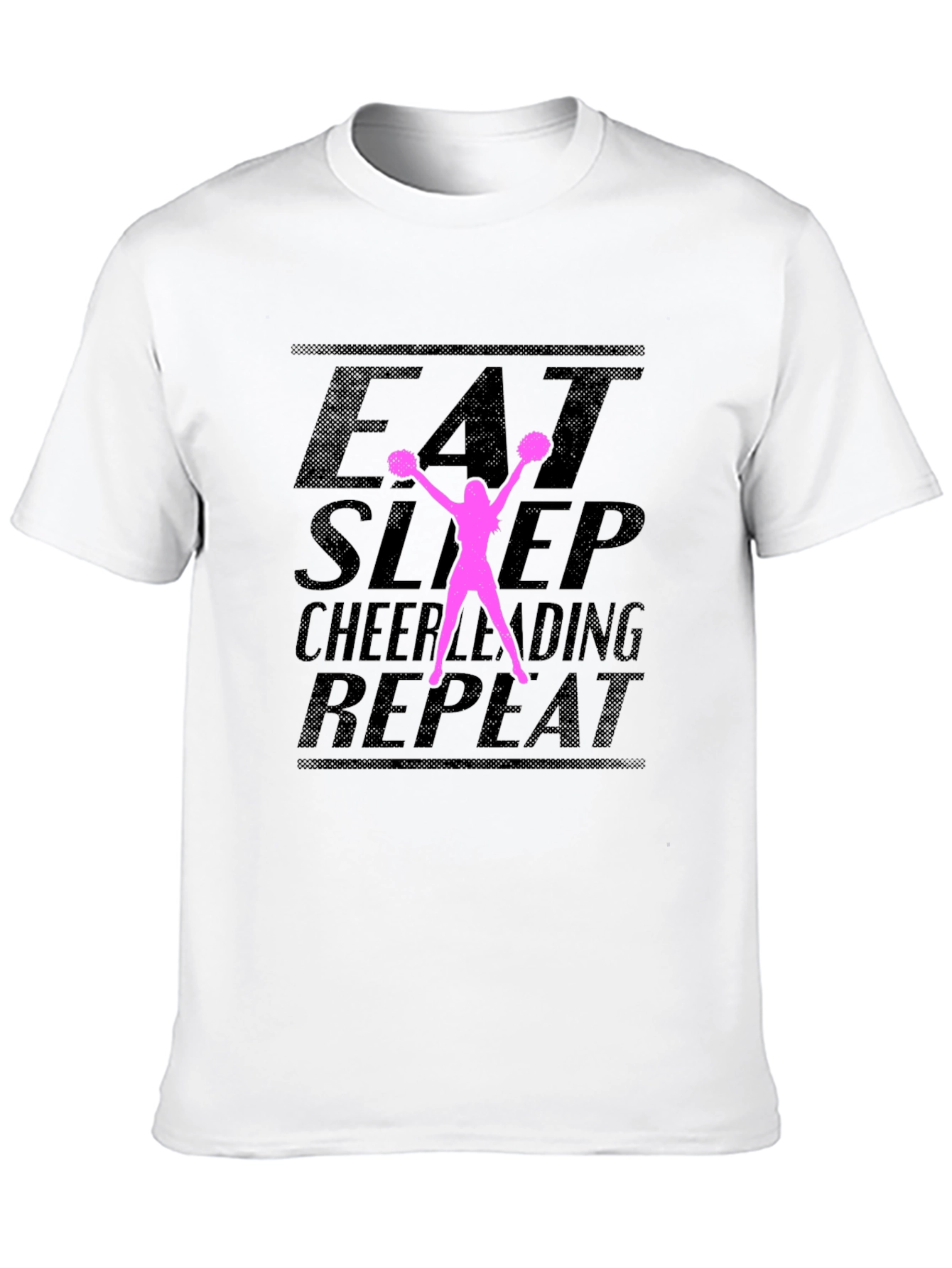 Eat Sleep Cheerleading Repeat Black T-Shirt