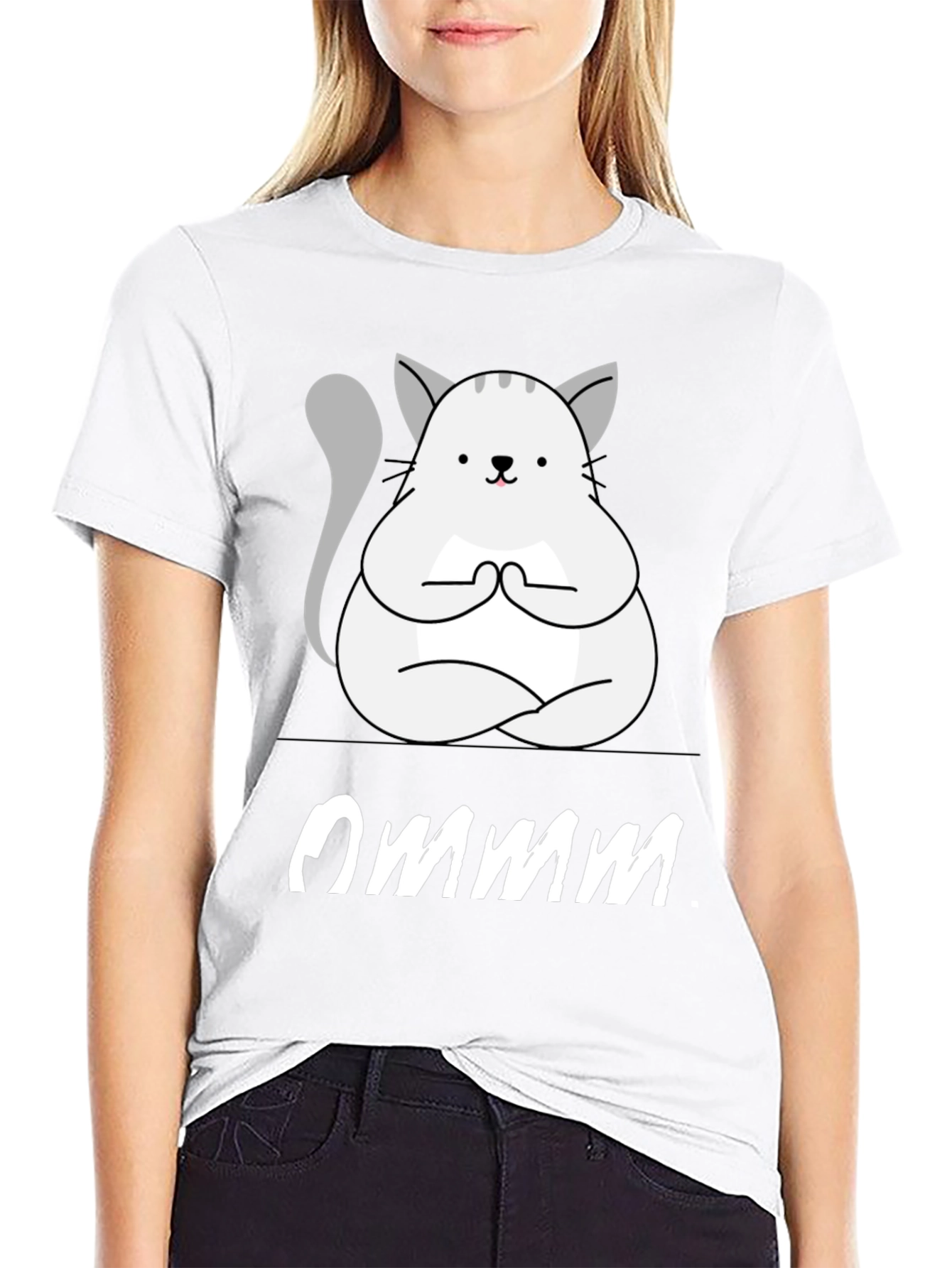 Ommm Yoga Cat T-Shirt - Zen Meditation Tee