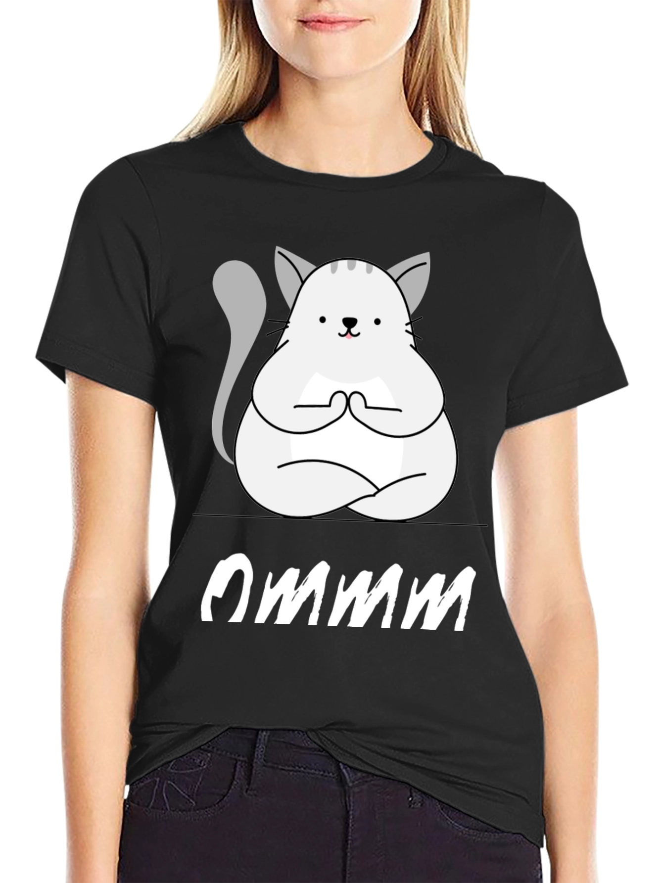 Ommm Yoga Cat T-Shirt - Zen Meditation Tee