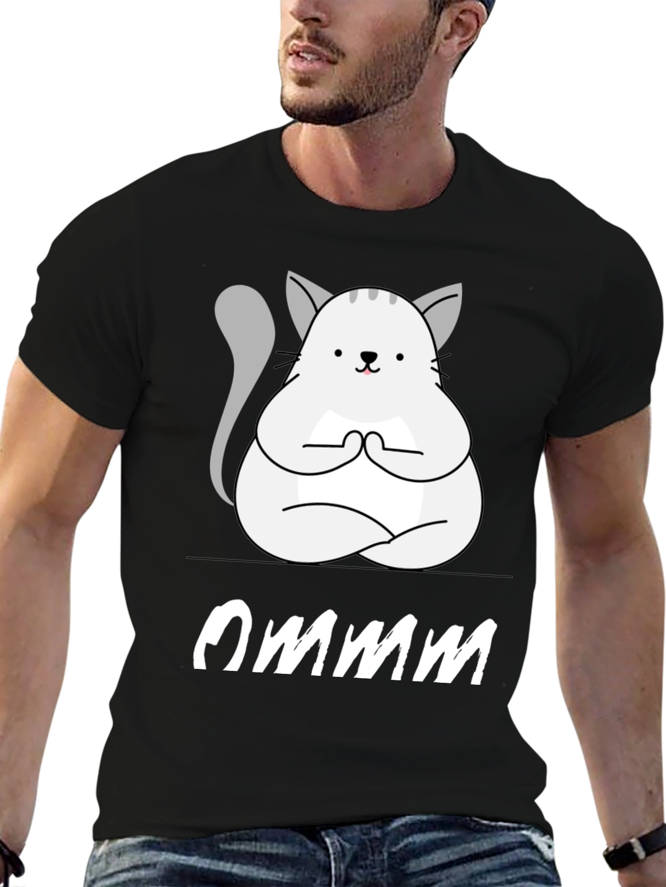 Ommm Yoga Cat T-Shirt - Zen Meditation Tee