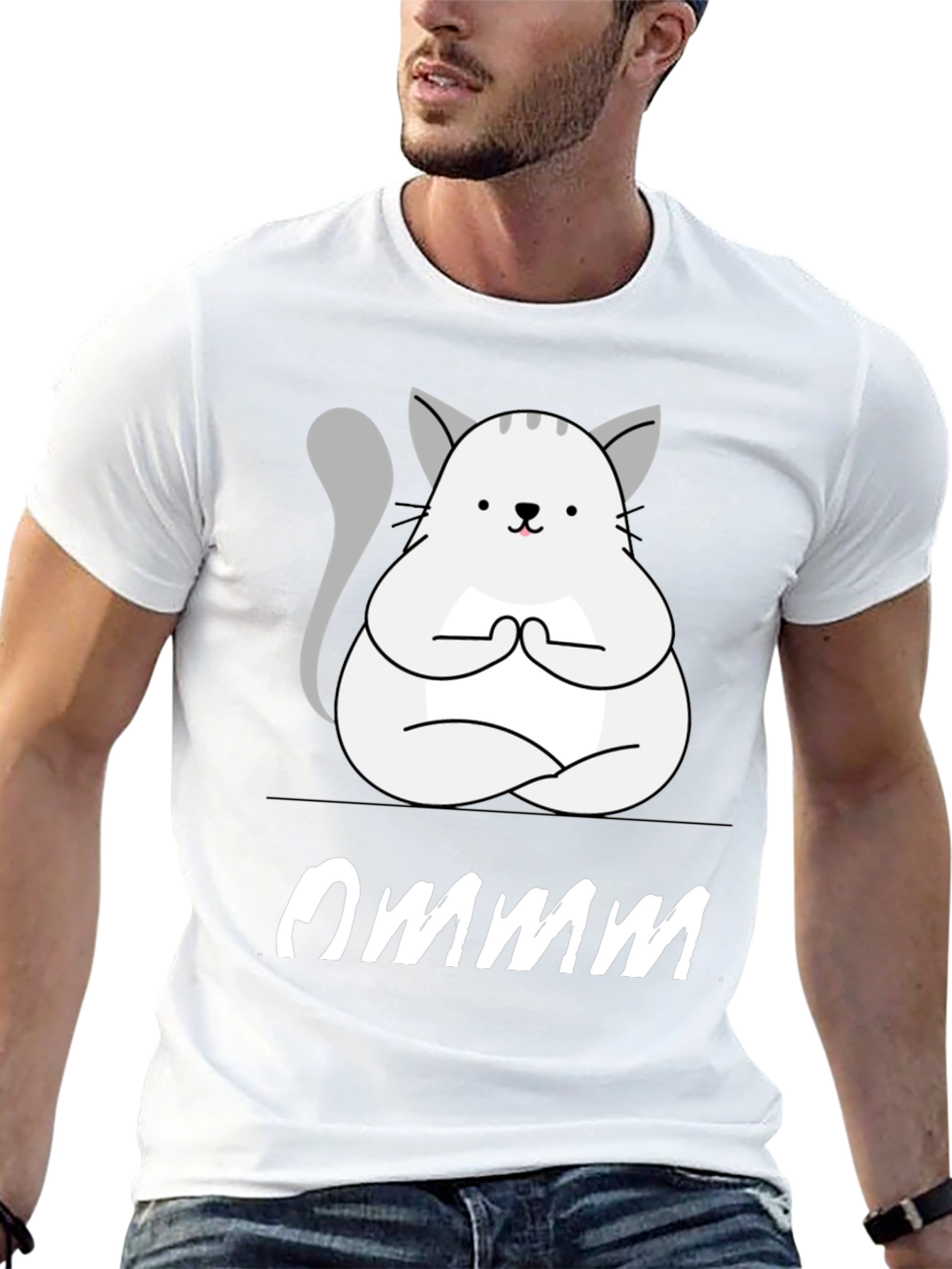Ommm Yoga Cat T-Shirt - Zen Meditation Tee