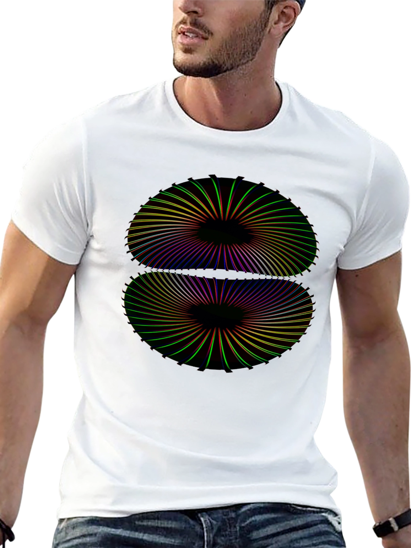 Abstract Optical Illusion Graphic T-Shirt
