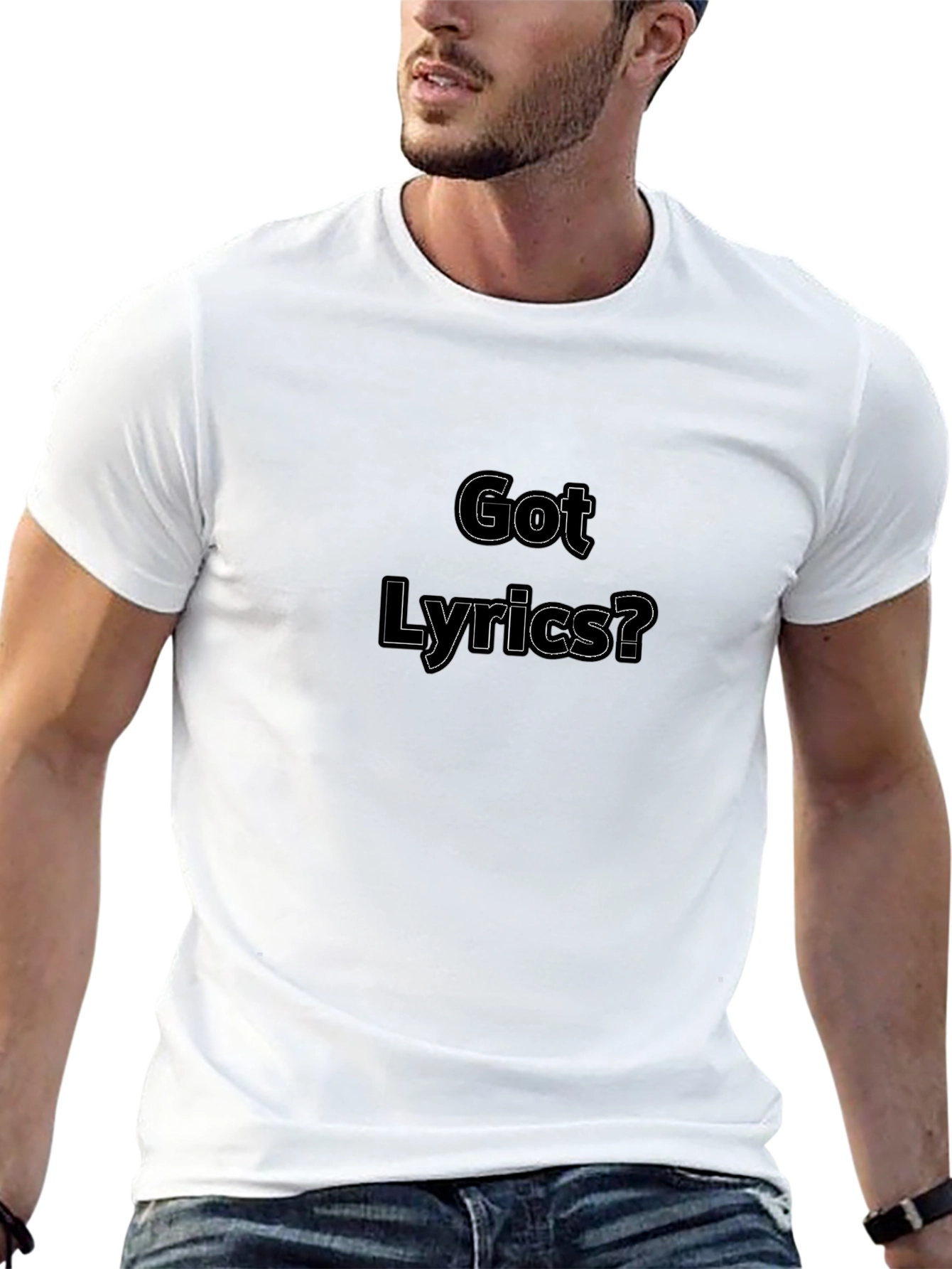 Got Lyrics? Black Cotton Blend Graphic Tee