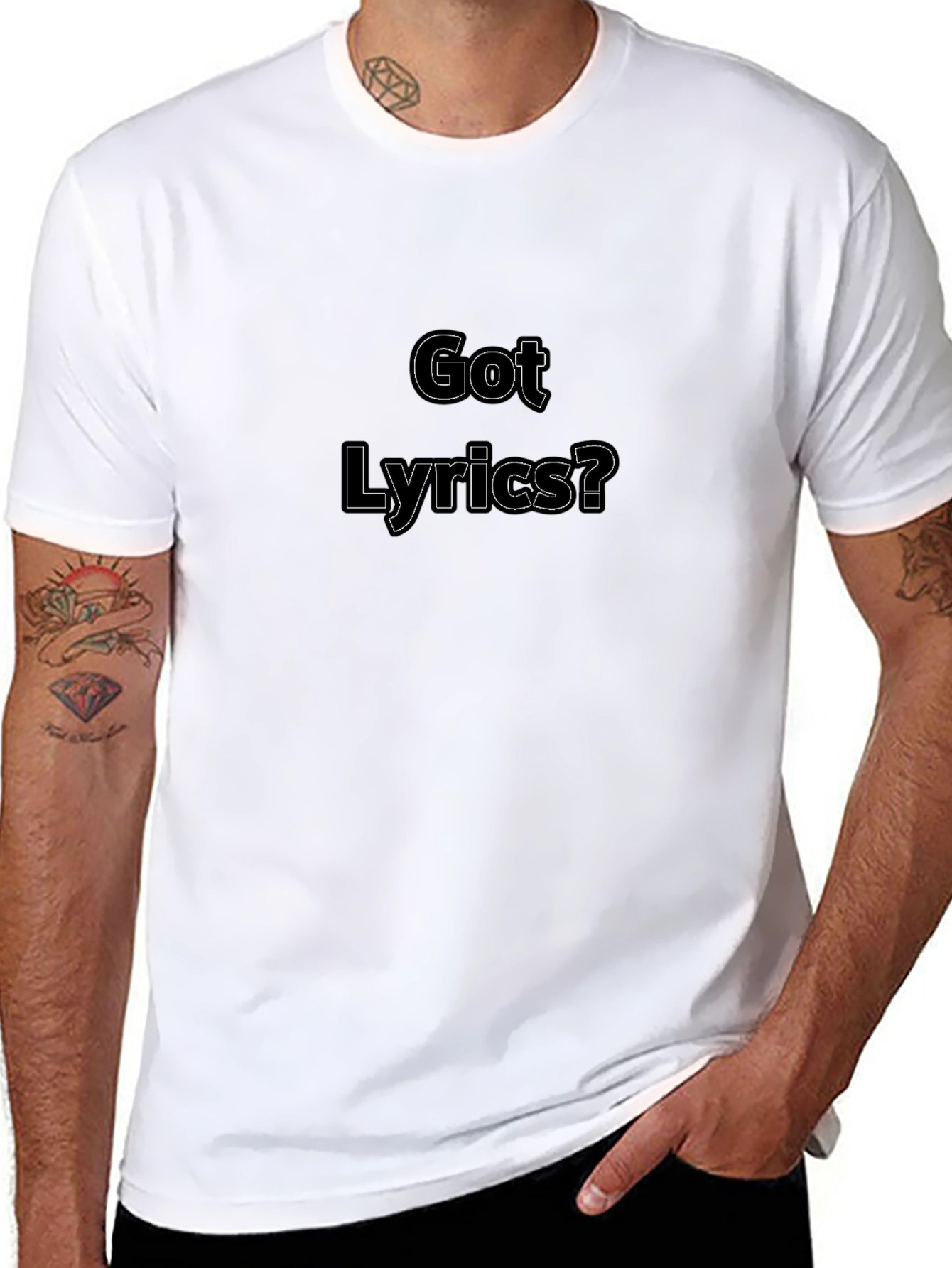 Got Lyrics? Black Cotton Blend Graphic Tee