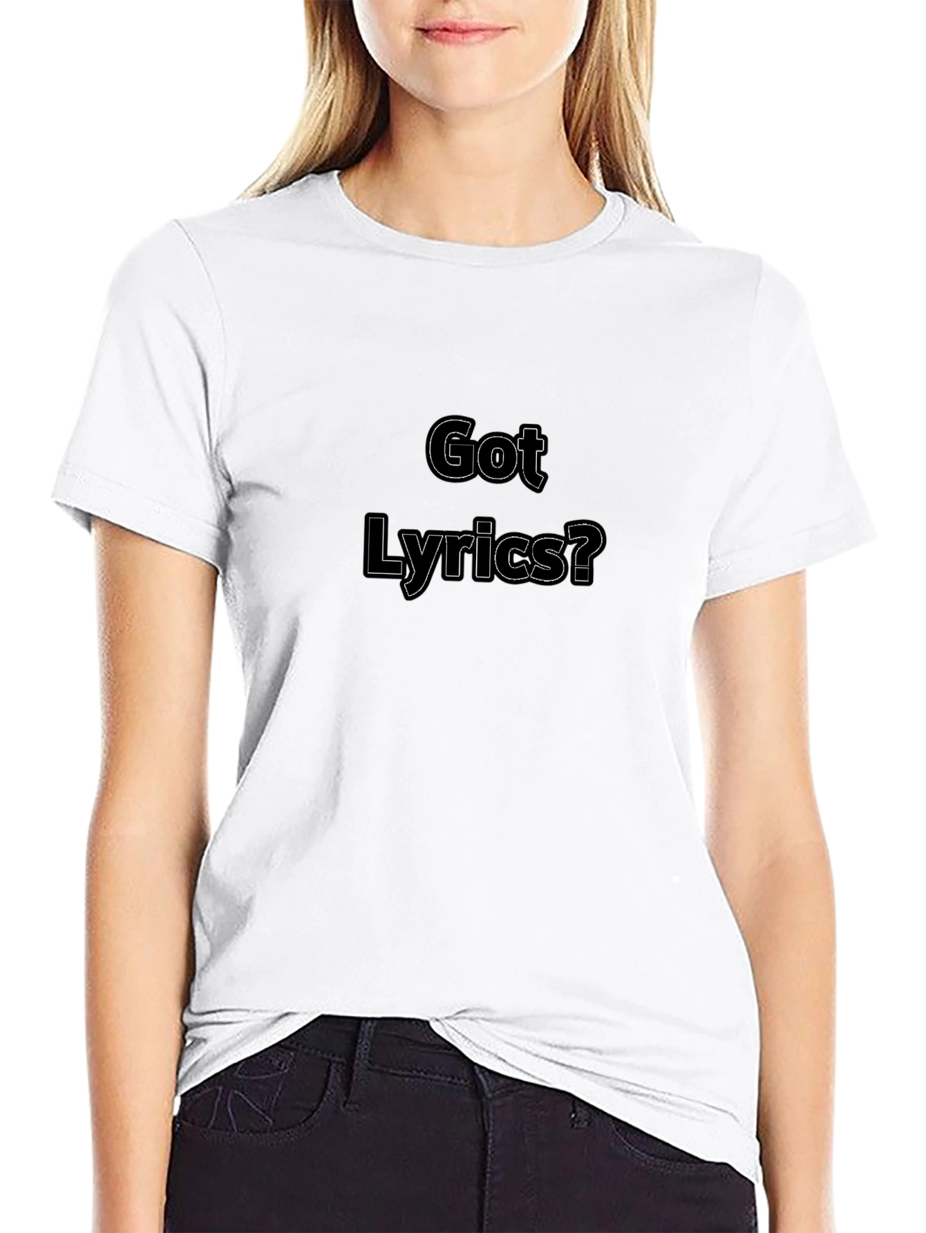 Got Lyrics? Black Cotton Blend Graphic Tee