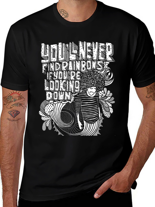Motivational Rainbow Graphic Black T-Shirt