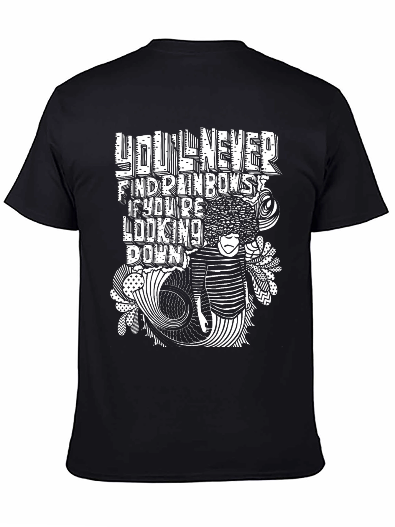 Motivational Rainbow Graphic Black T-Shirt