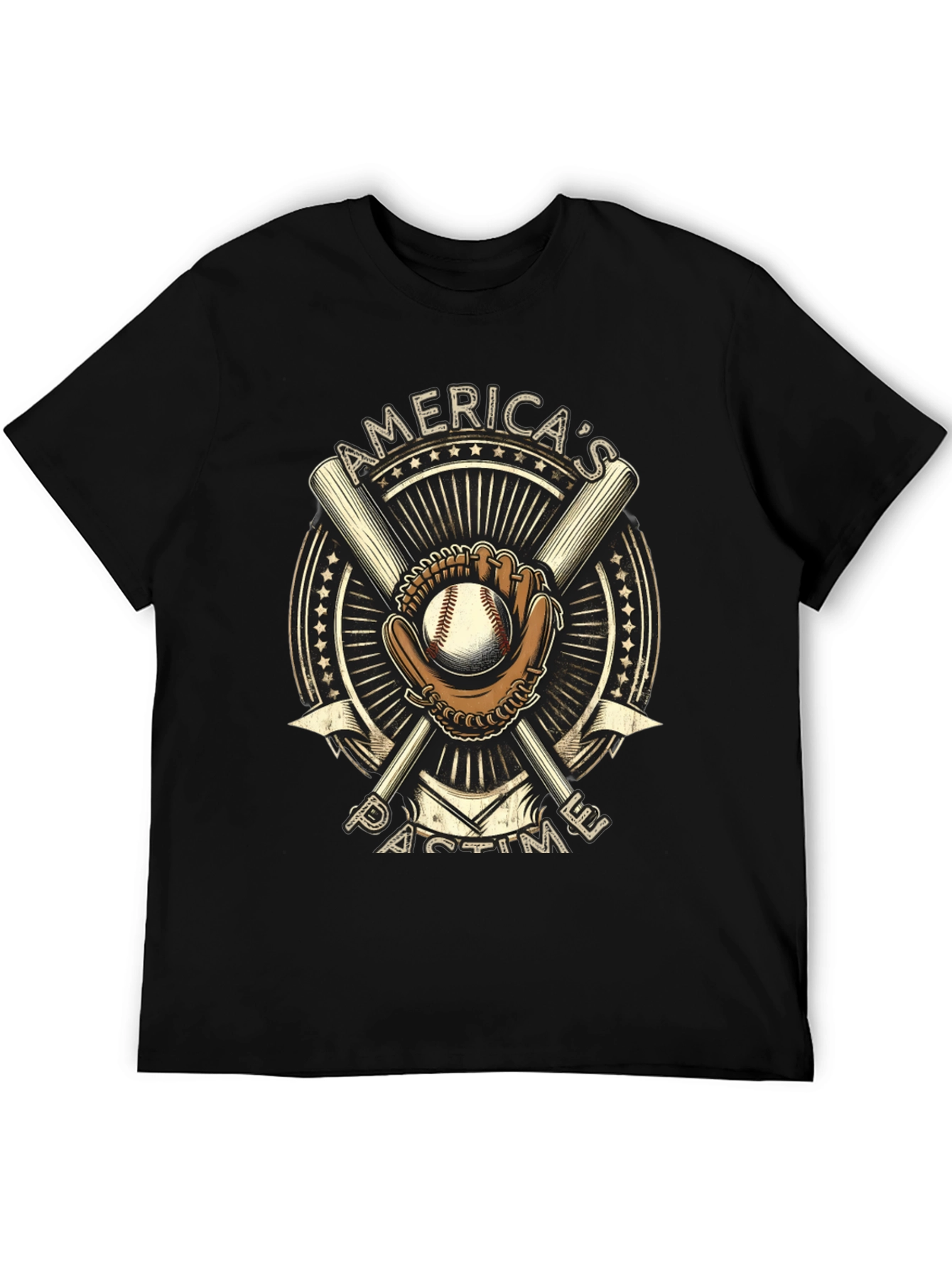 Americas Pastime Baseball Graphic T-Shirt