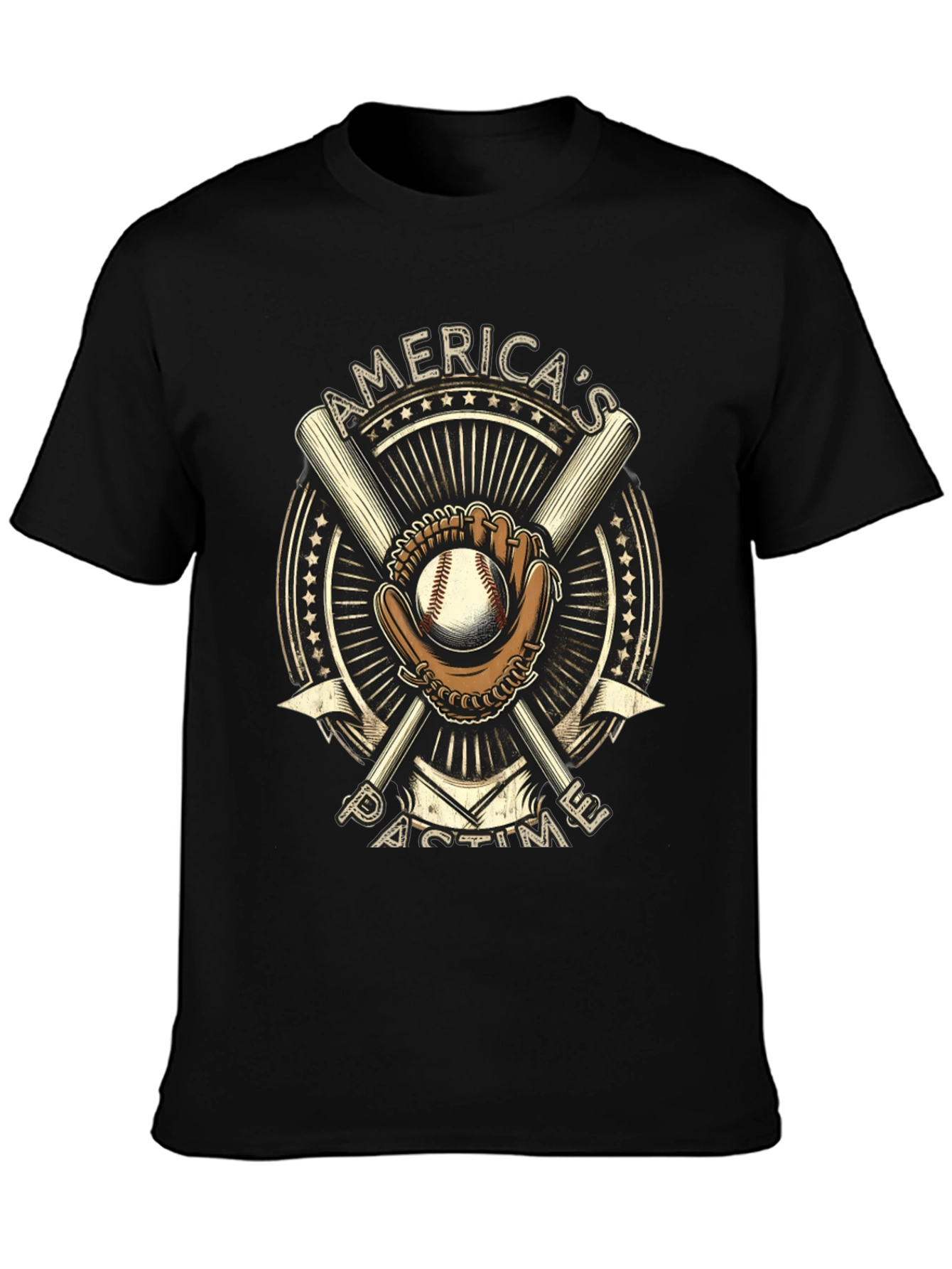 Americas Pastime Baseball Graphic T-Shirt