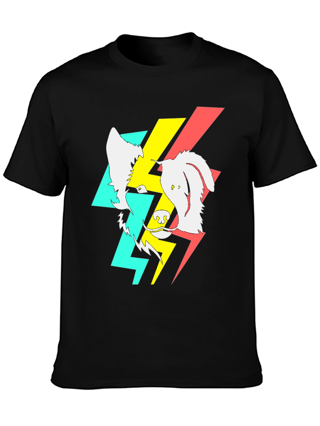 Abstract Dog Graphic Black T-Shirt