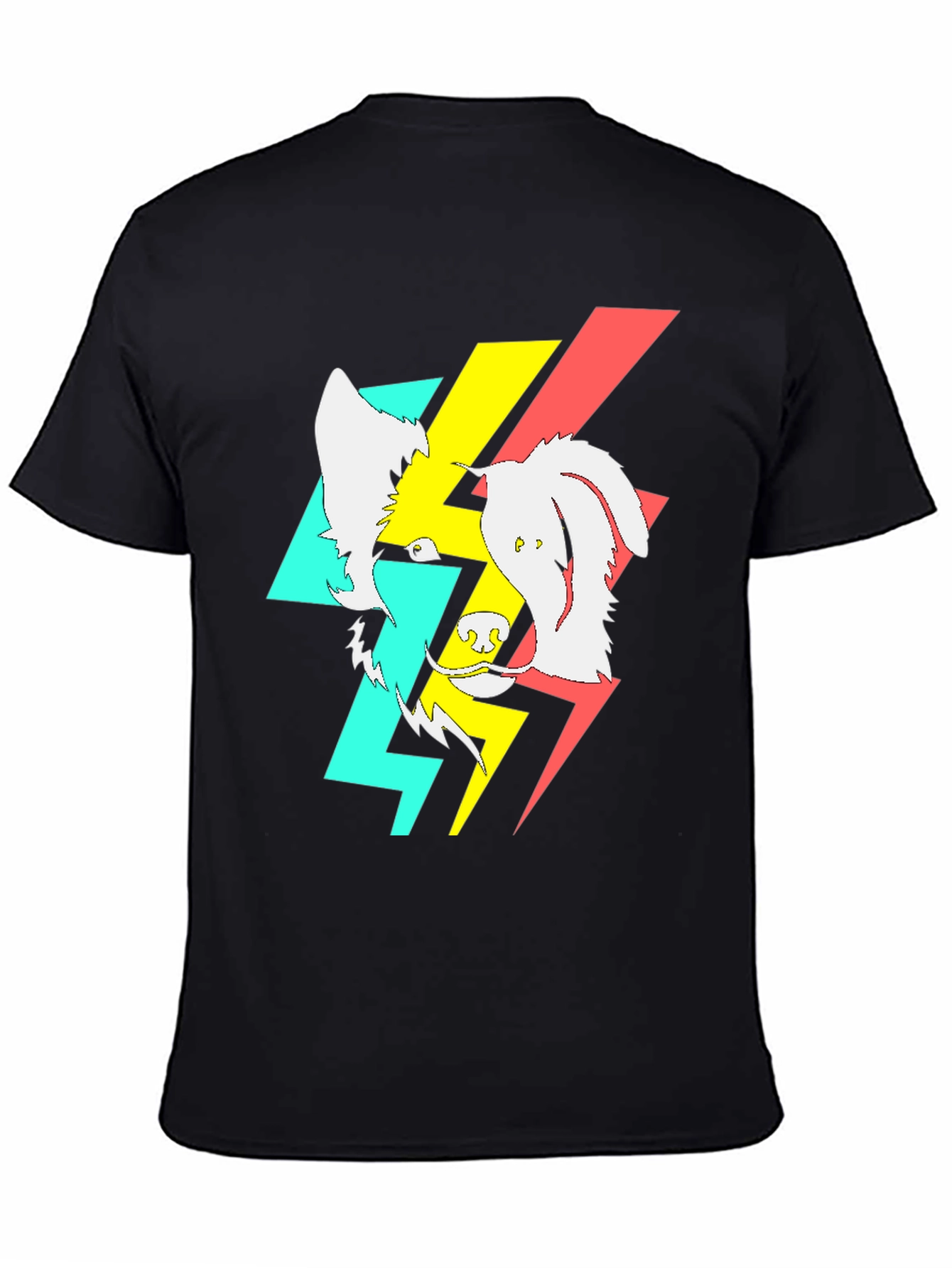 Abstract Dog Graphic Black T-Shirt