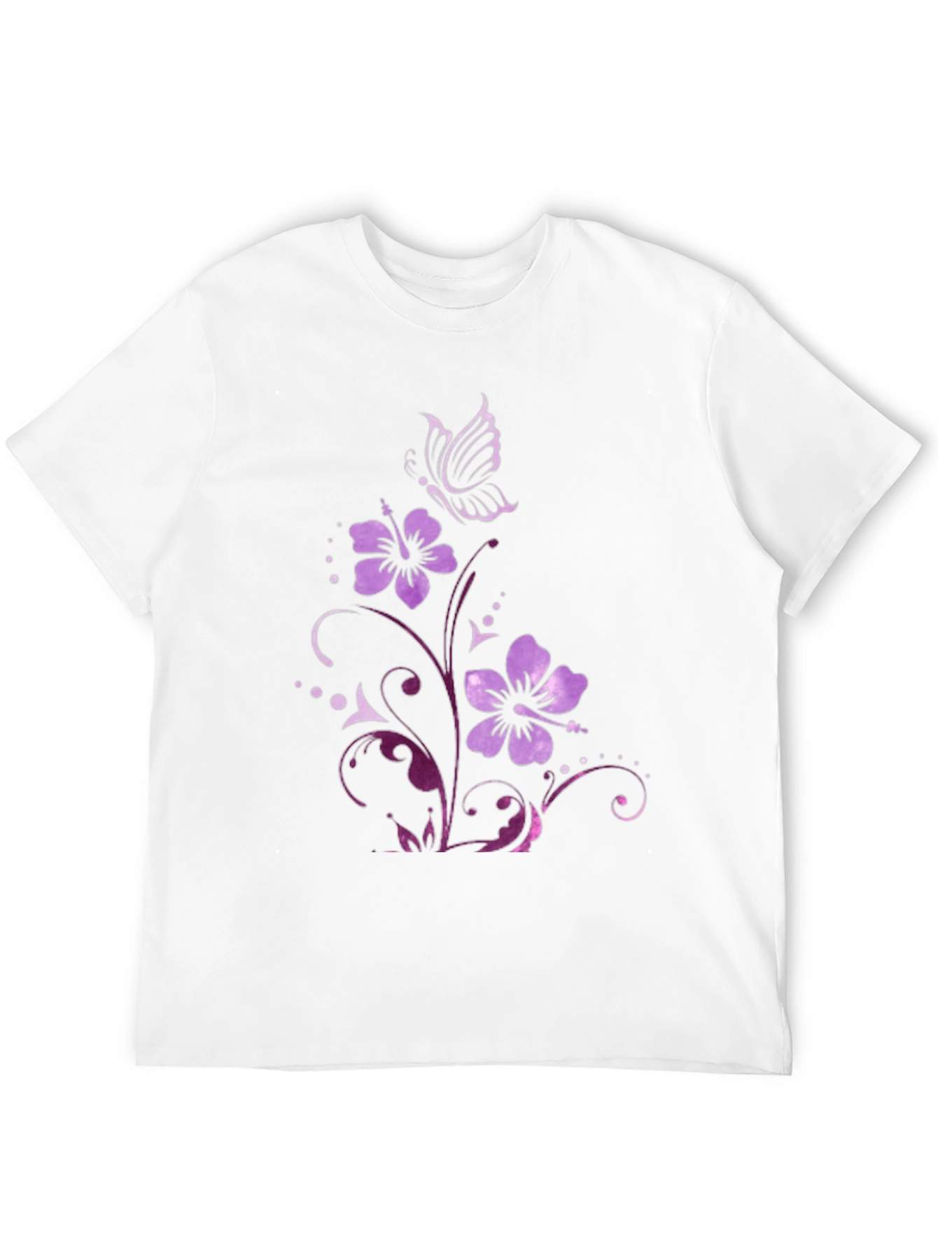 Floral Butterfly Graphic Tee - Mens Black T-Shirt