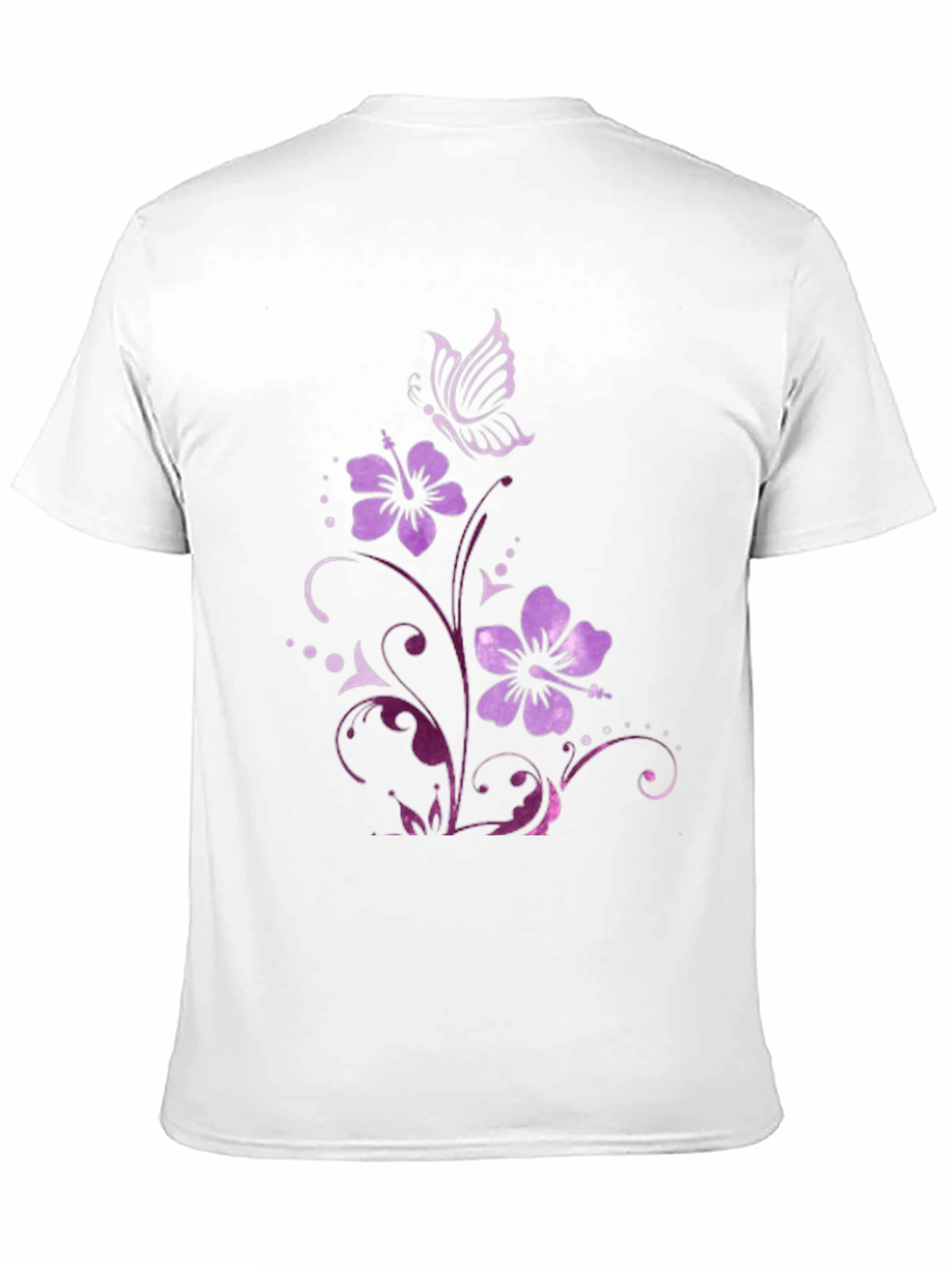 Floral Butterfly Graphic Tee - Mens Black T-Shirt