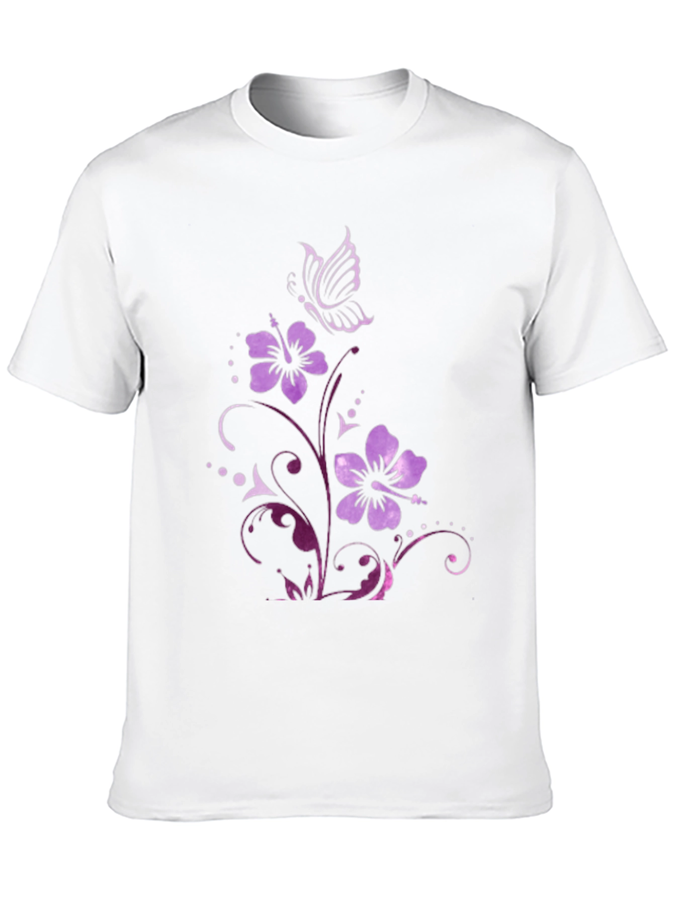 Floral Butterfly Graphic Tee - Mens Black T-Shirt