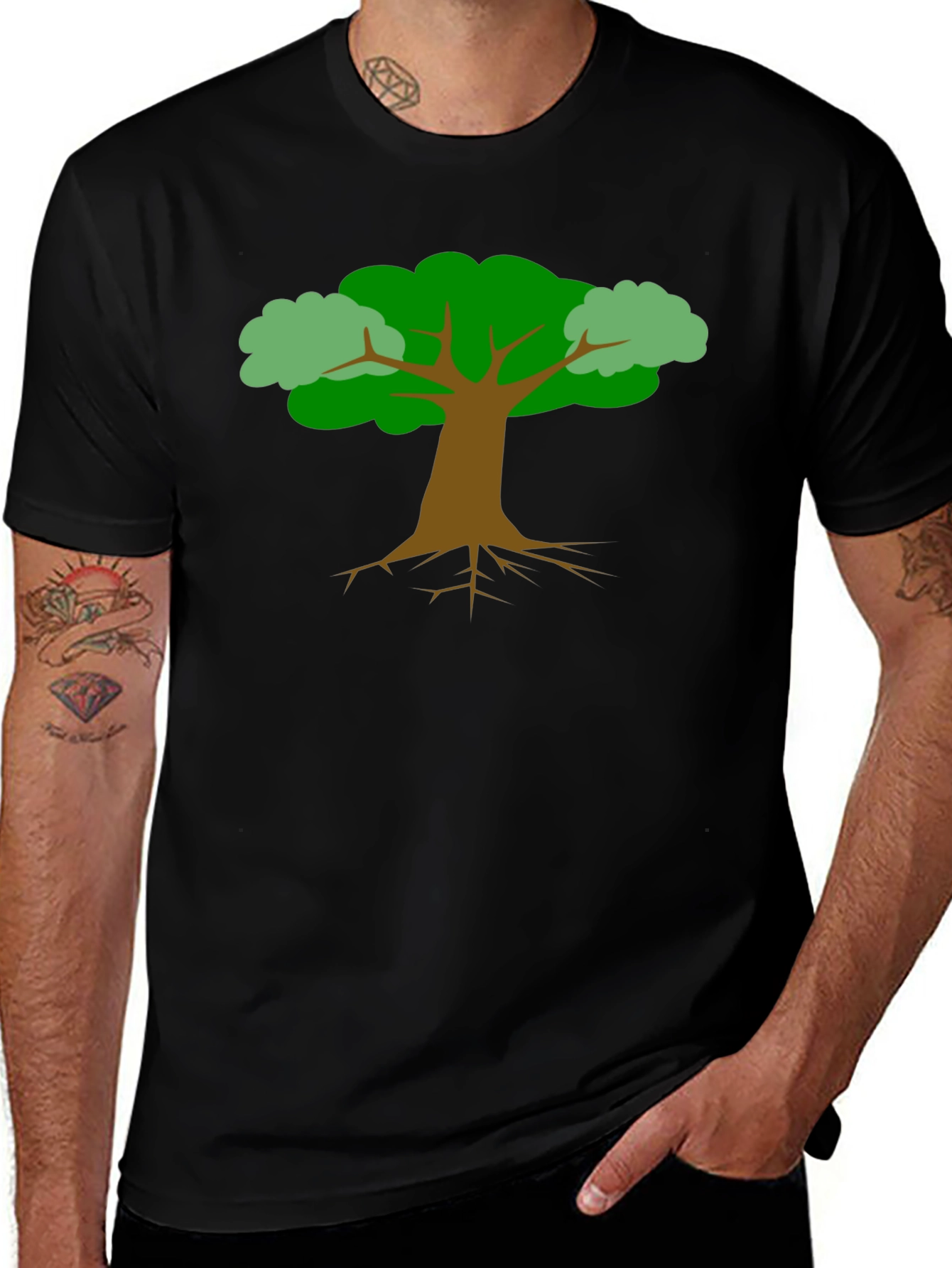 Nature Tree Graphic Tee - Black Unisex Shirt