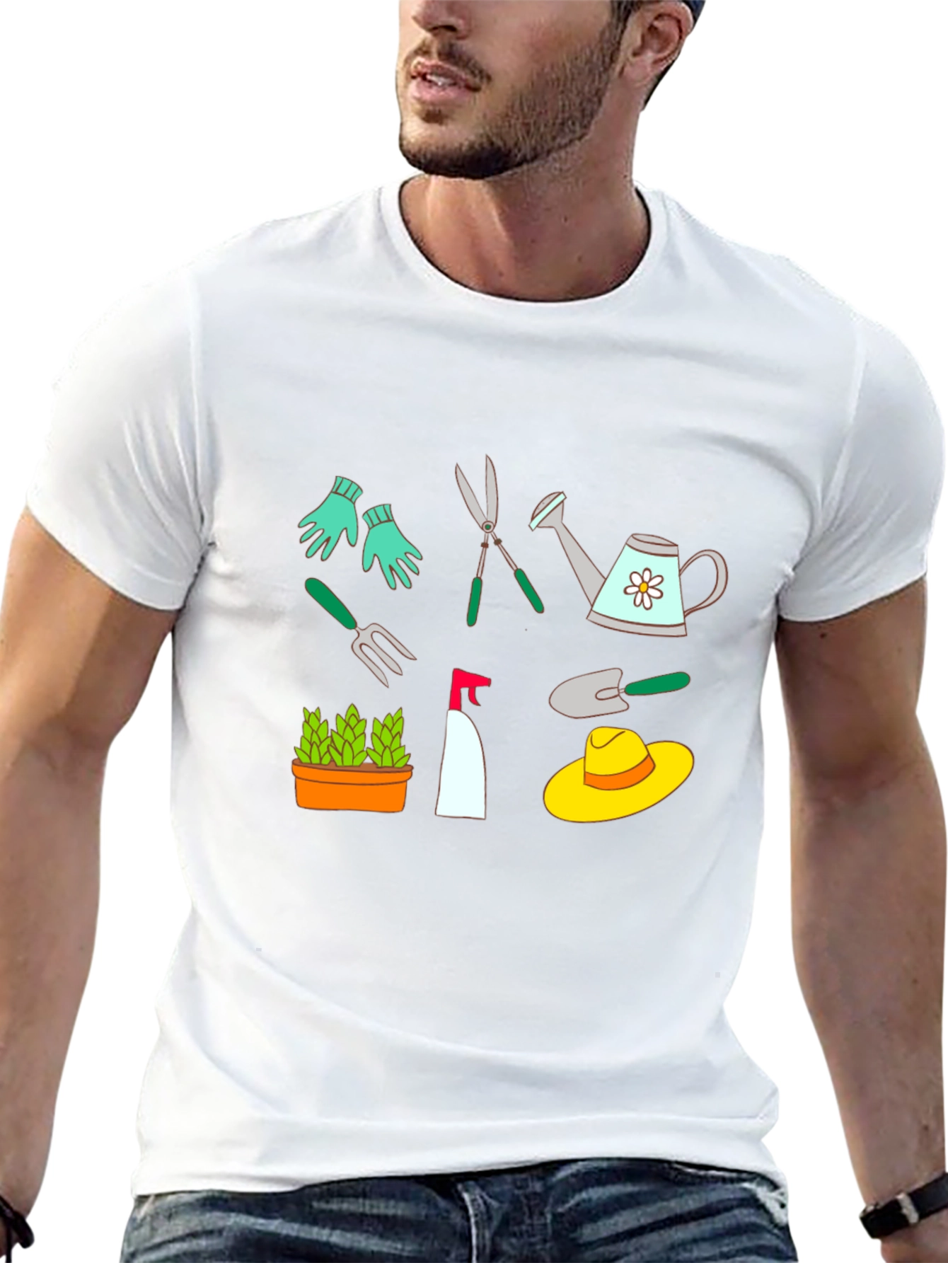 Gardening Tools Graphic T-Shirt