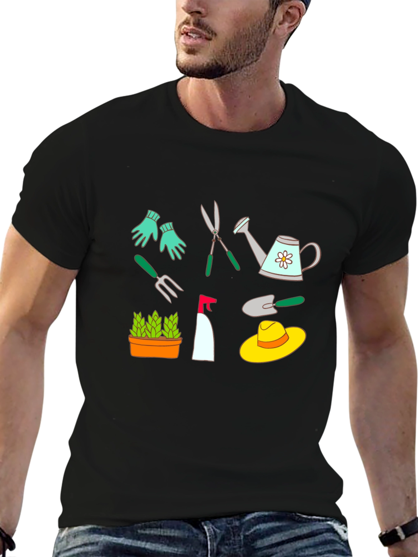 Gardening Tools Graphic T-Shirt